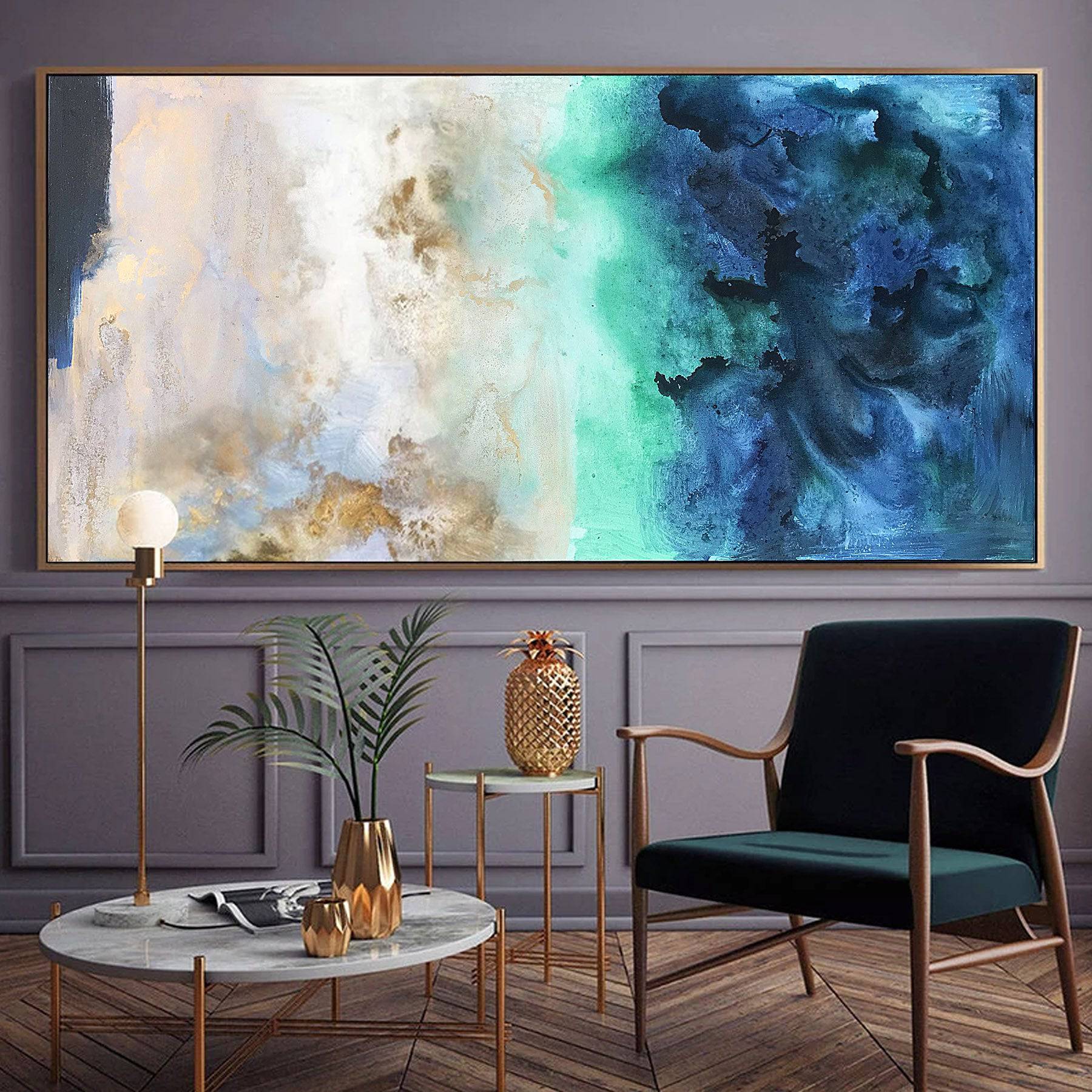 AS IS - Deep Coast Hand Painted Art Painting With Frame 160X80 Cm Soap0059 B00111-G - DISPLAY ITEM - ebarza Furniture UAE | Shop Modern Furniture in Abu Dhabi & Dubai - مفروشات ايبازرا في الامارات | تسوق اثاث عصري وديكورات مميزة في دبي وابوظبي