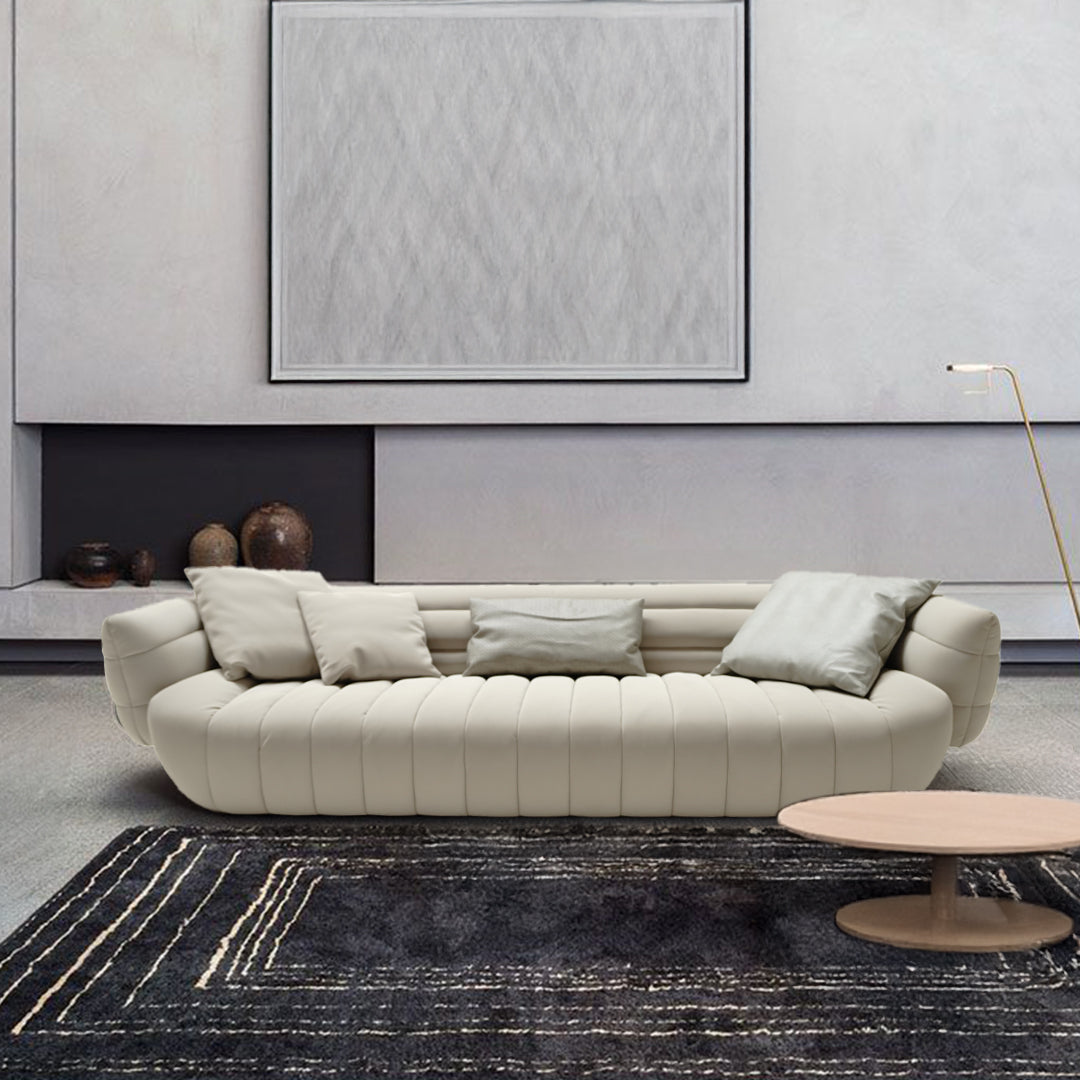 Desert Beige leather Sofa AMBO-S8032- Beige - Sofas - ebarza Furniture UAE | Shop Modern Furniture in Abu Dhabi & Dubai - مفروشات ايبازرا في الامارات | تسوق اثاث عصري وديكورات مميزة في دبي وابوظبي