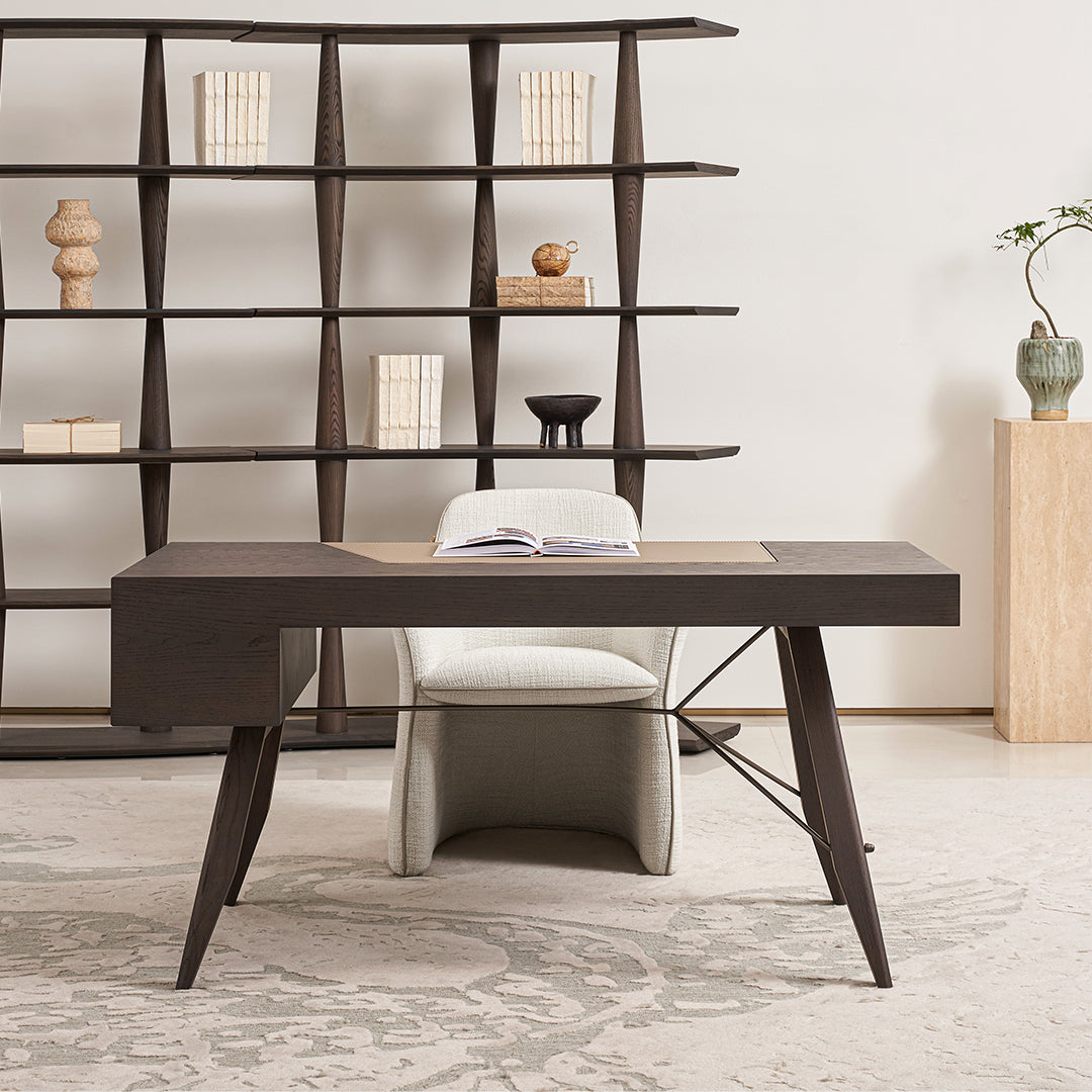 Desert Saddle Leather Office Desk BMBO-ST8026 - Dressers - ebarza Furniture UAE | Shop Modern Furniture in Abu Dhabi & Dubai - مفروشات ايبازرا في الامارات | تسوق اثاث عصري وديكورات مميزة في دبي وابوظبي