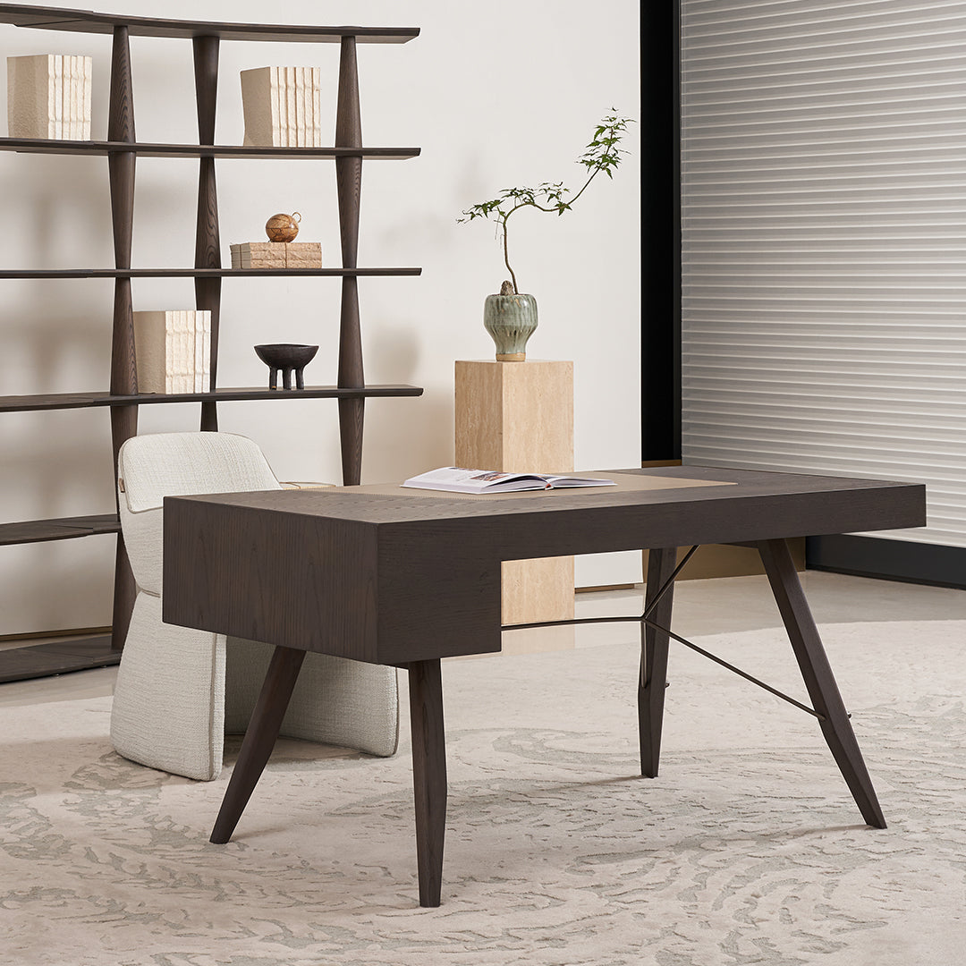 Desert Saddle Leather Office Desk BMBO-ST8026 - Dressers - ebarza Furniture UAE | Shop Modern Furniture in Abu Dhabi & Dubai - مفروشات ايبازرا في الامارات | تسوق اثاث عصري وديكورات مميزة في دبي وابوظبي