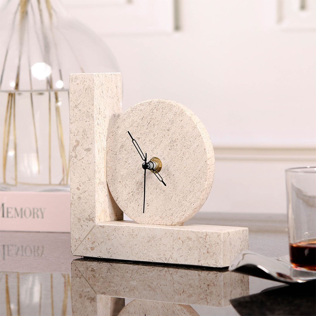 Desktop Clock Sculpture - KQ3001A - Home Decor Figurines - ebarza Furniture UAE | Shop Modern Furniture in Abu Dhabi & Dubai - مفروشات ايبازرا في الامارات | تسوق اثاث عصري وديكورات مميزة في دبي وابوظبي