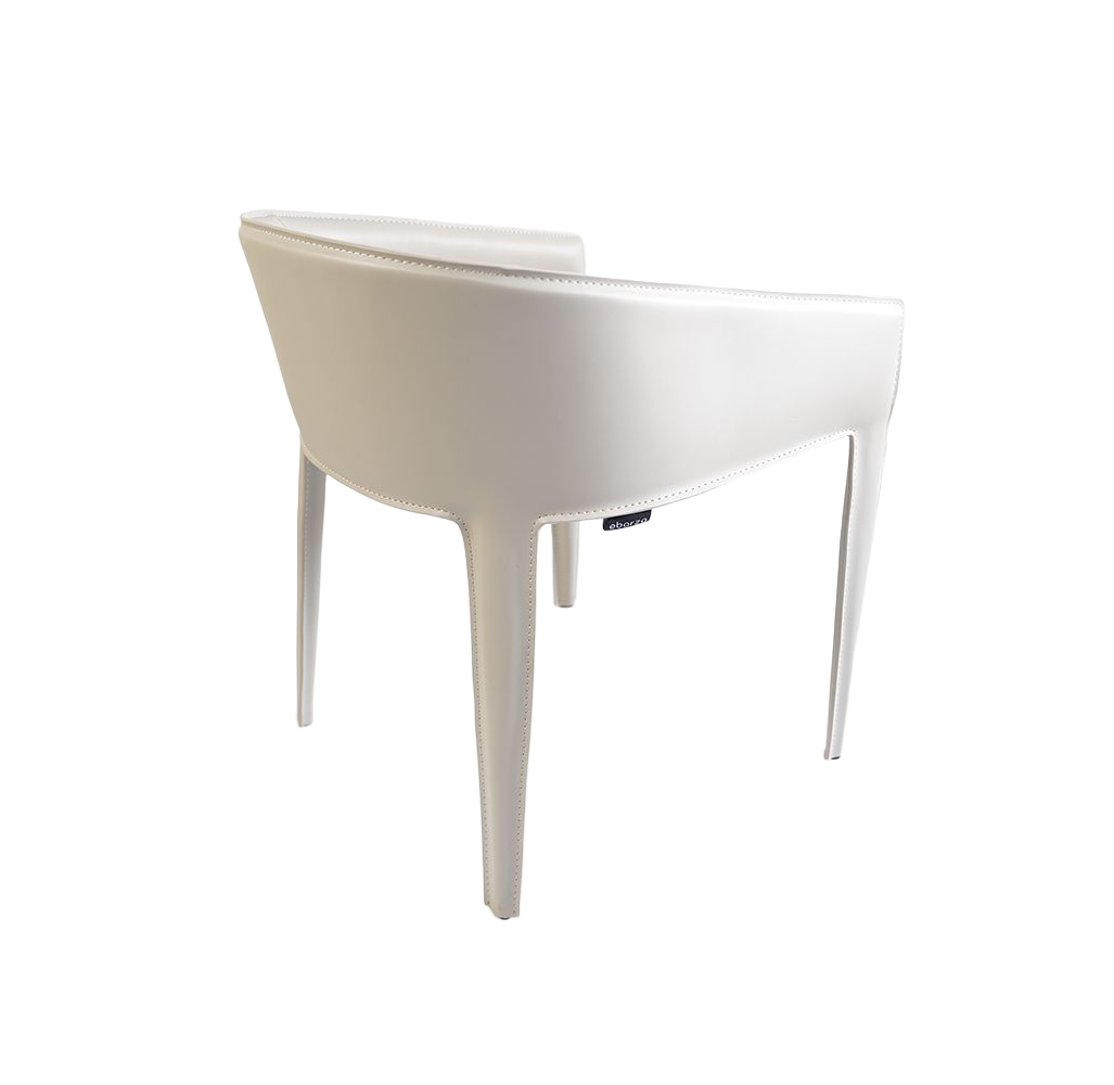 Beige BEACON lounge dining chair BC713 with wooden legs, upholstered seat, and backrest, modern and comfortable design.