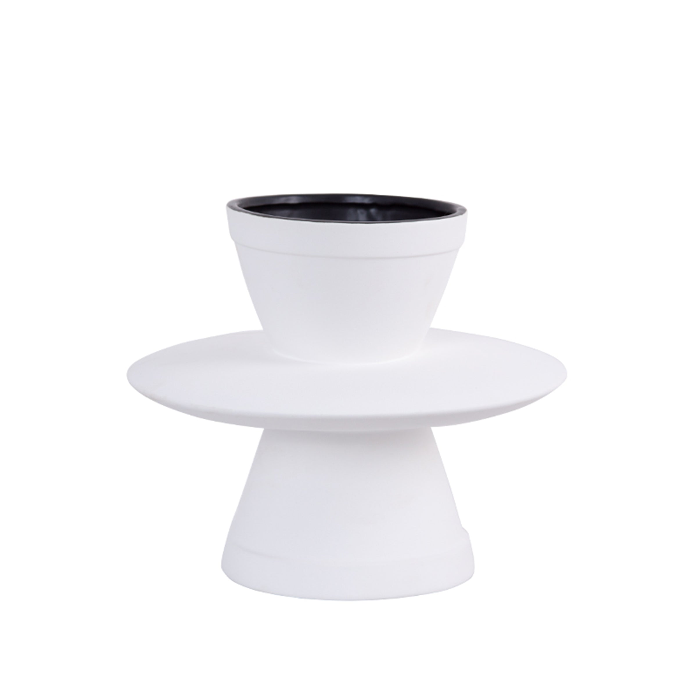 Disc-Shaped Vase-A Fa-D2135A - Vases - ebarza Furniture UAE | Shop Modern Furniture in Abu Dhabi & Dubai - مفروشات ايبازرا في الامارات | تسوق اثاث عصري وديكورات مميزة في دبي وابوظبي