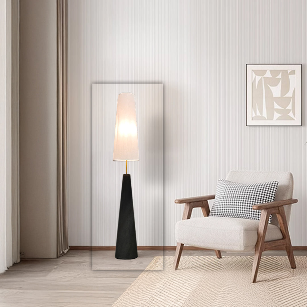 Black BEACON floor lamp CY-LTD-1008-B with sleek modern design, standing tall with a cylindrical lampshade and metal base.