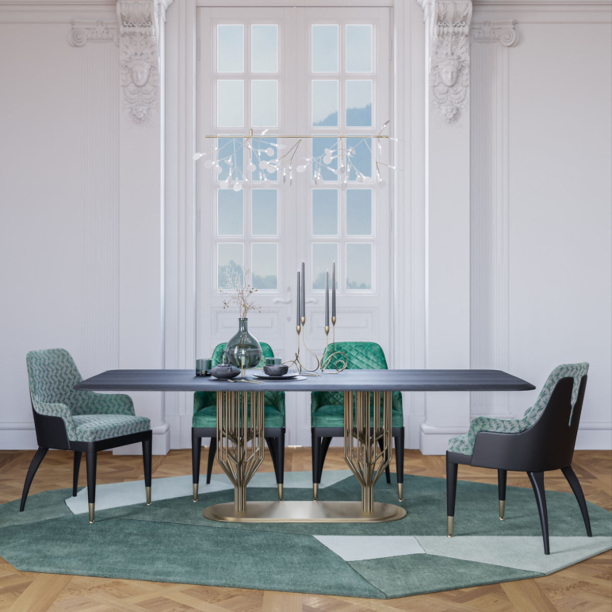 Display image of LODA Furniture Bug-240Nakheel dining table, showcasing its modern wooden tabletop and sturdy legs.