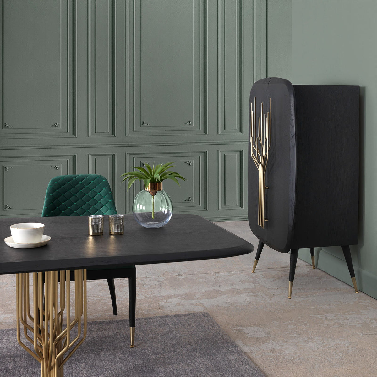 Display of the Bug Dining Table Bug-240Nakheel by LODA Furniture, showcasing the modern wooden dining table design.