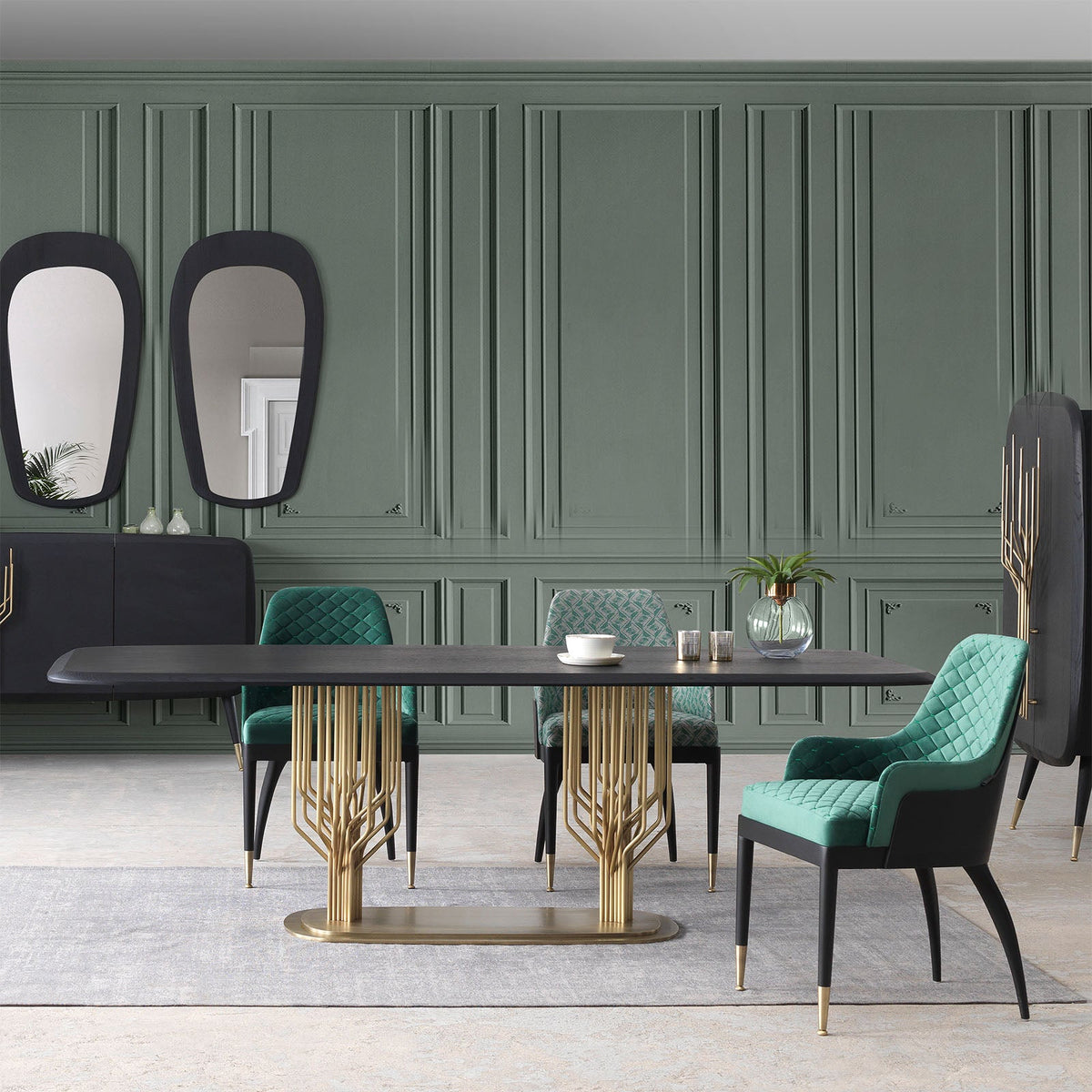 Display image of the Bug-240Nakheel dining table by LODA Furniture, showcasing a modern wooden dining table with clean lines.