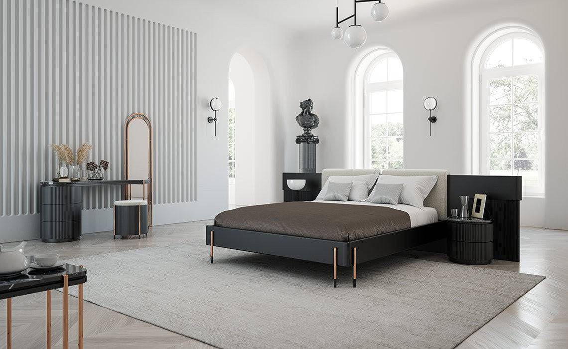 Dali King Size Bedstead by LODA FURNITURE with a sleek wooden frame and modern design for a spacious bedroom.