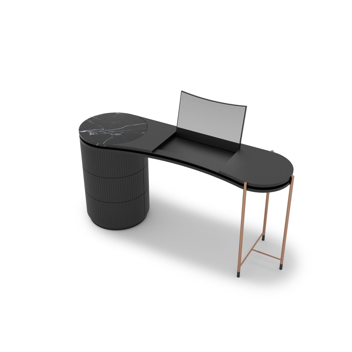 Dali marble dresser with matching mirror by LODA Furniture, modern display item featuring sleek marble surface and stylish design.