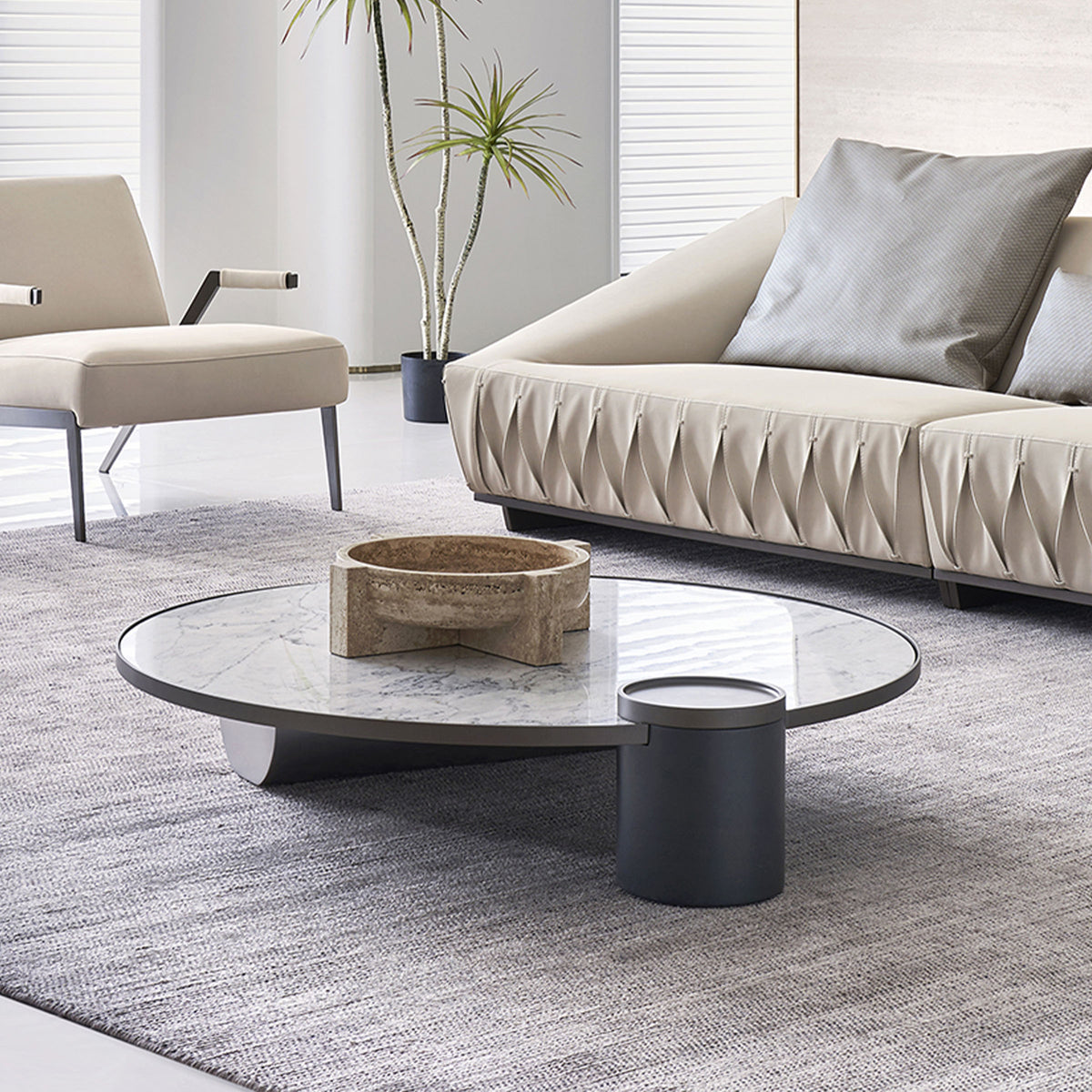 Desert marble coffee table by BEACON, modern design with a sleek marble top and sturdy base, perfect for living room decor.