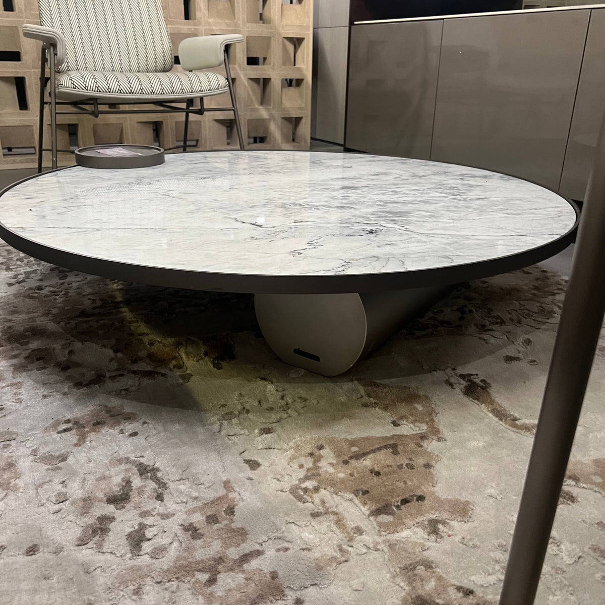 Desert marble coffee table by Beacon, displayed with a sleek rectangular design and natural stone finish.