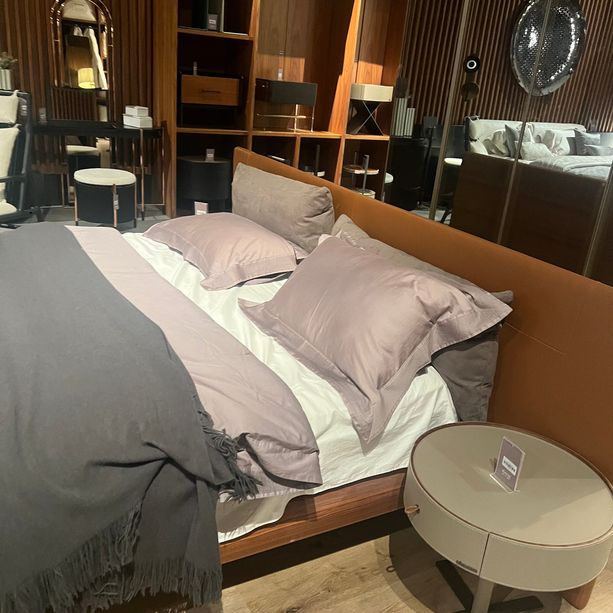 Display of Era King Size Bedstead Era-Bed Nakheel by HOMAGE KOLTUK, showcasing the bed's elegant design and sturdy frame.