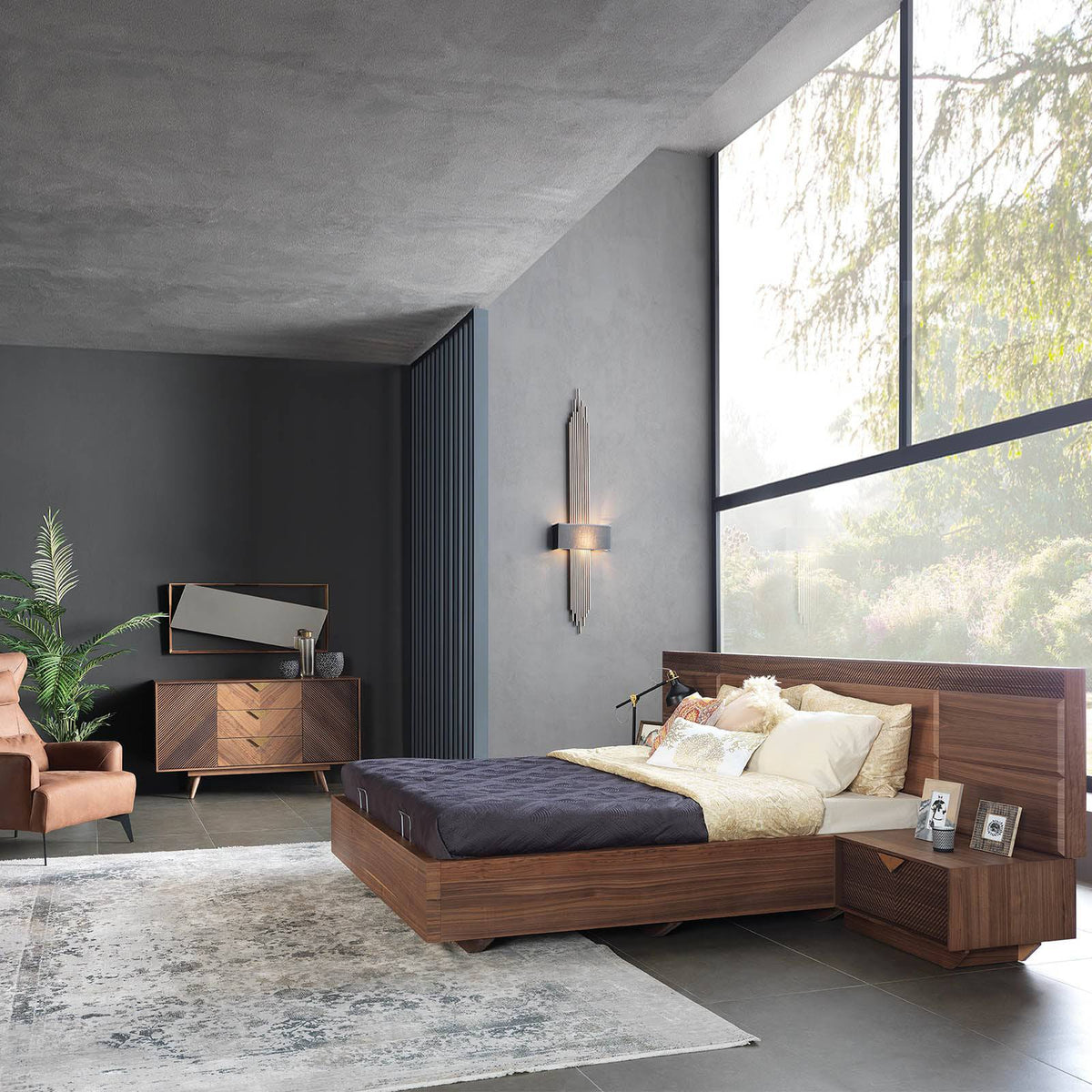 Display image of the Florya Dresser and Mirror by YOL LIVING, showcasing the modern dresser with attached mirror.