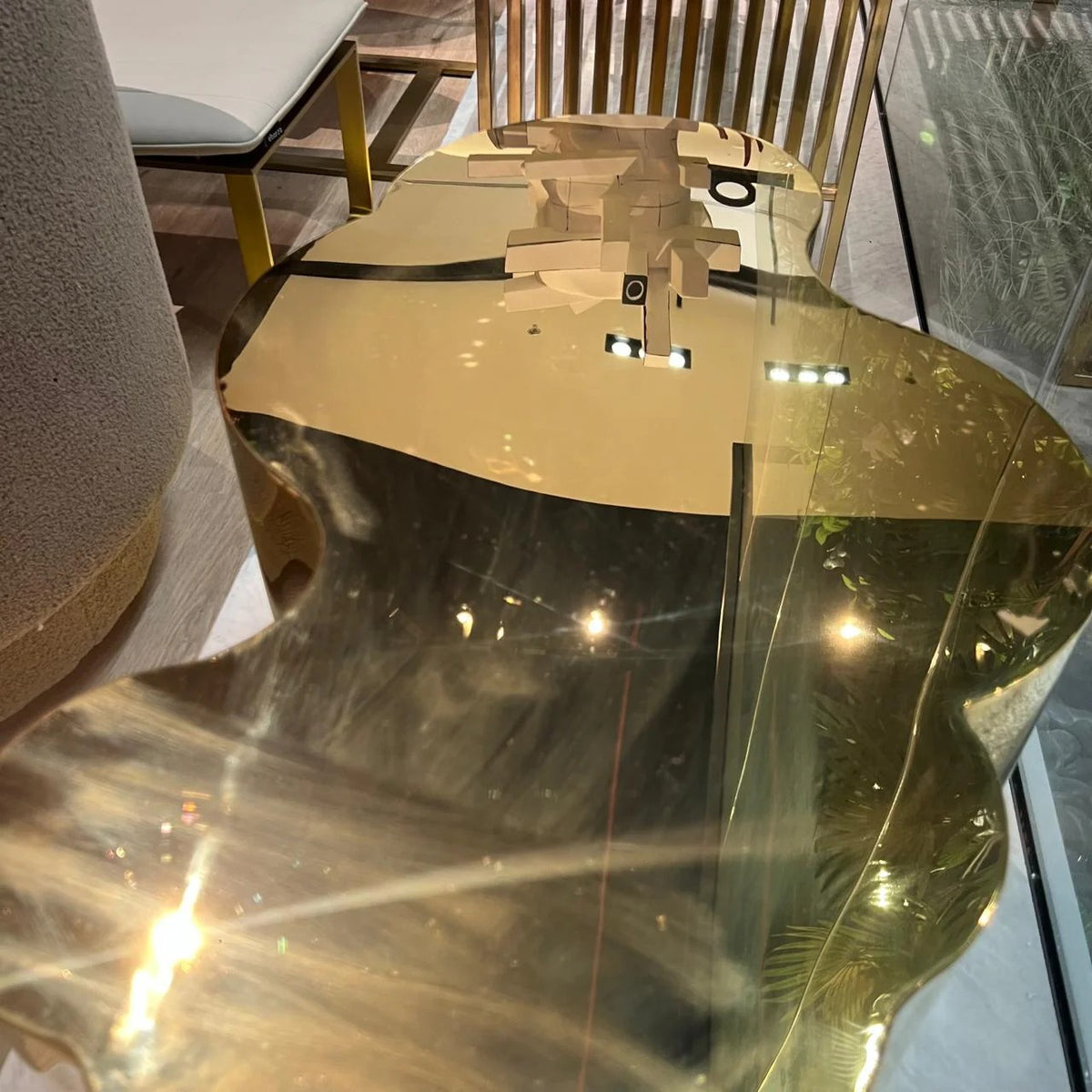 Small Foggia Center Table by BEACON, display item with modern design and Nakheel finish, perfect for contemporary living spaces.