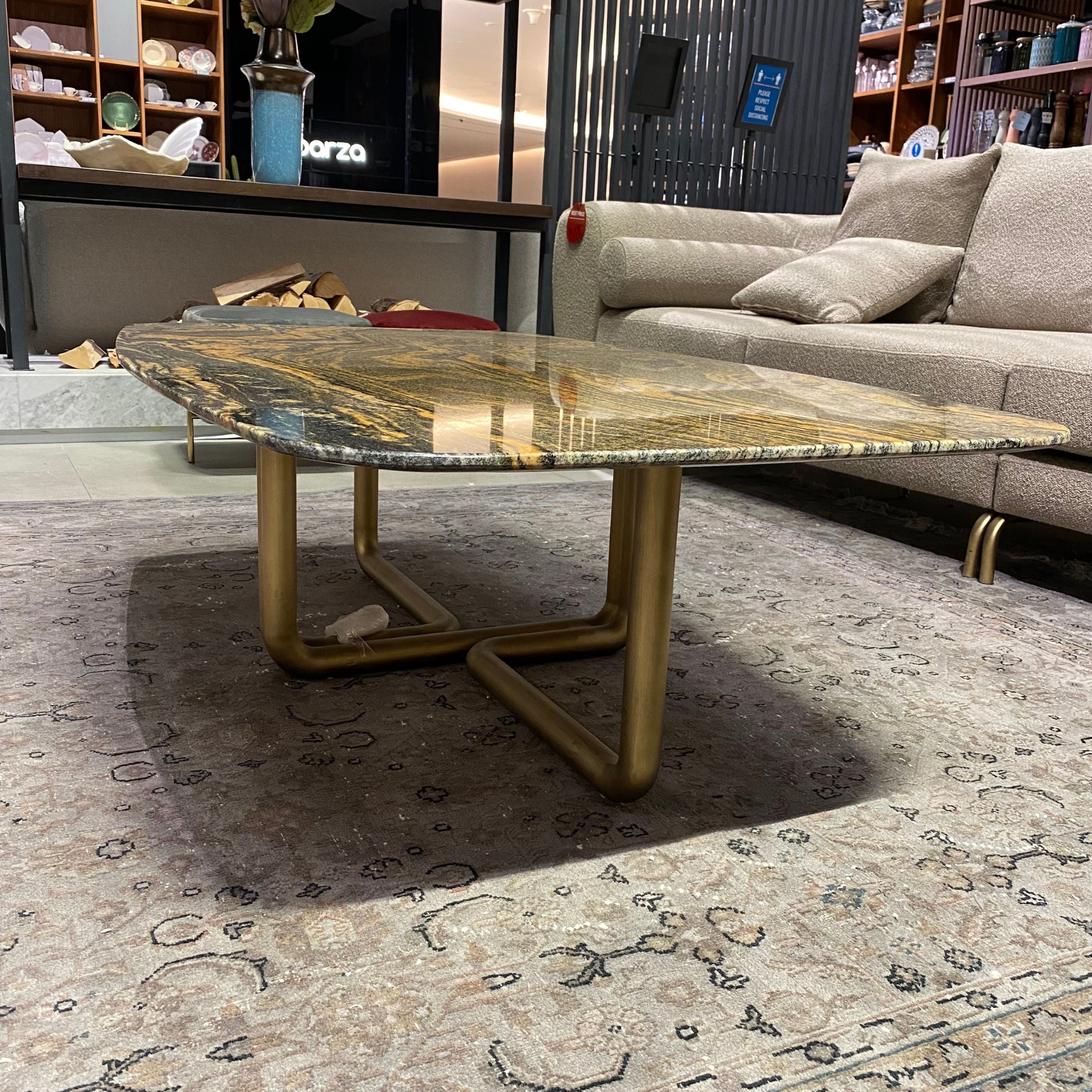 Giallo center table by LODA FURNITURE with sleek yellow finish, modern design, and smooth surface for living room decor.