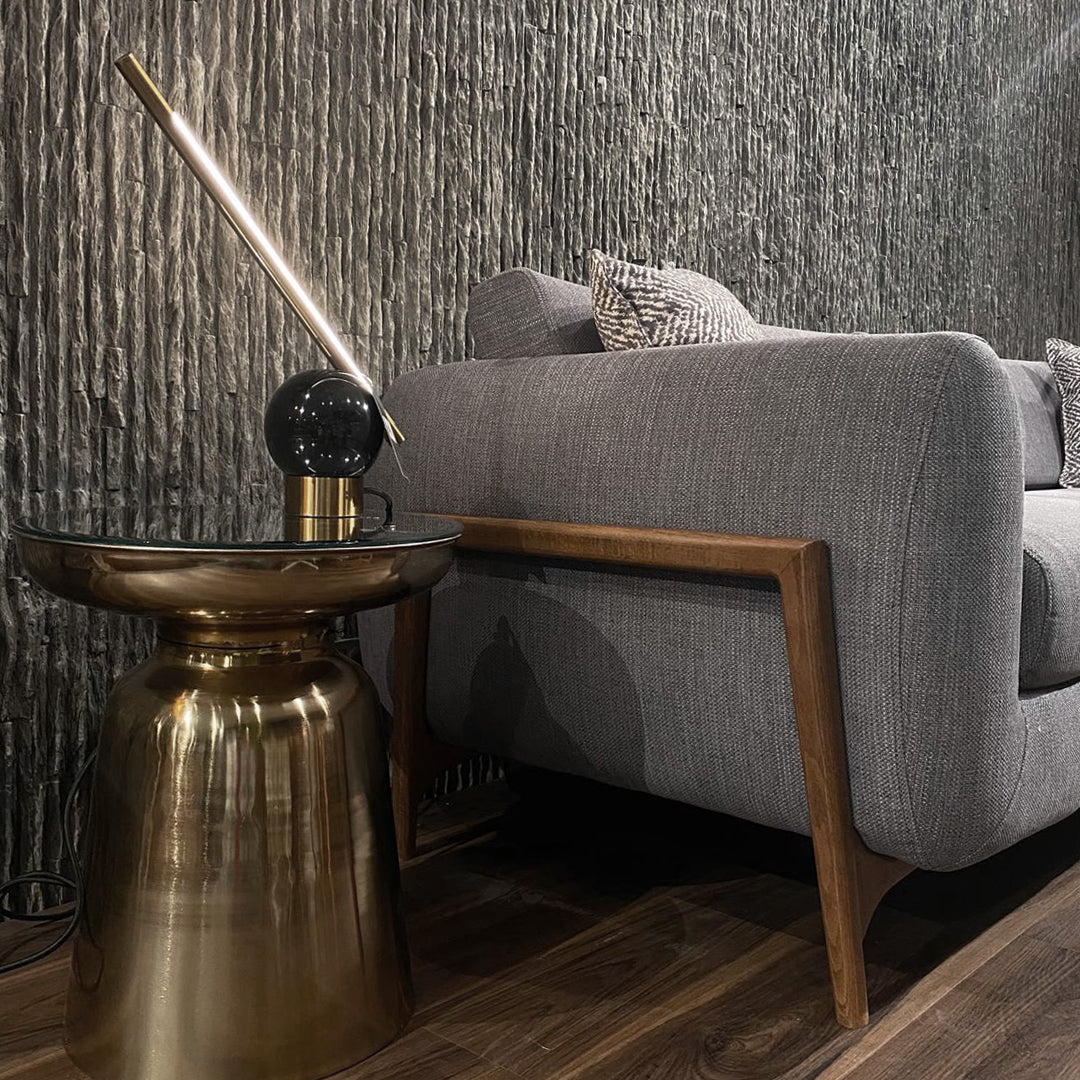 Grey Lucca Kristal Lounge Chair by Kristal Mobilya, sleek modern design with cushioned seat and back for comfortable seating.