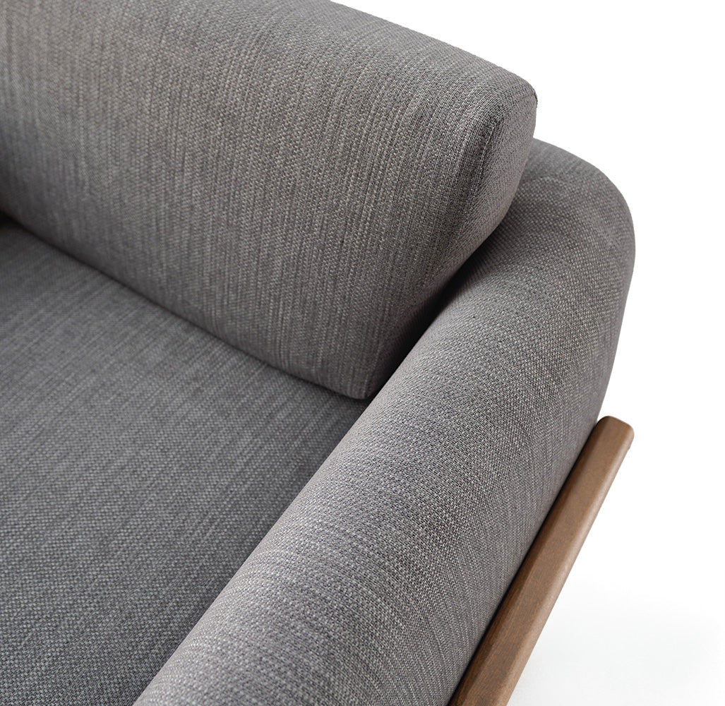 Grey Lucca Kristal Lounge Chair by Kristal Mobilya, displayed in a modern interior setting with sleek design and plush upholstery.