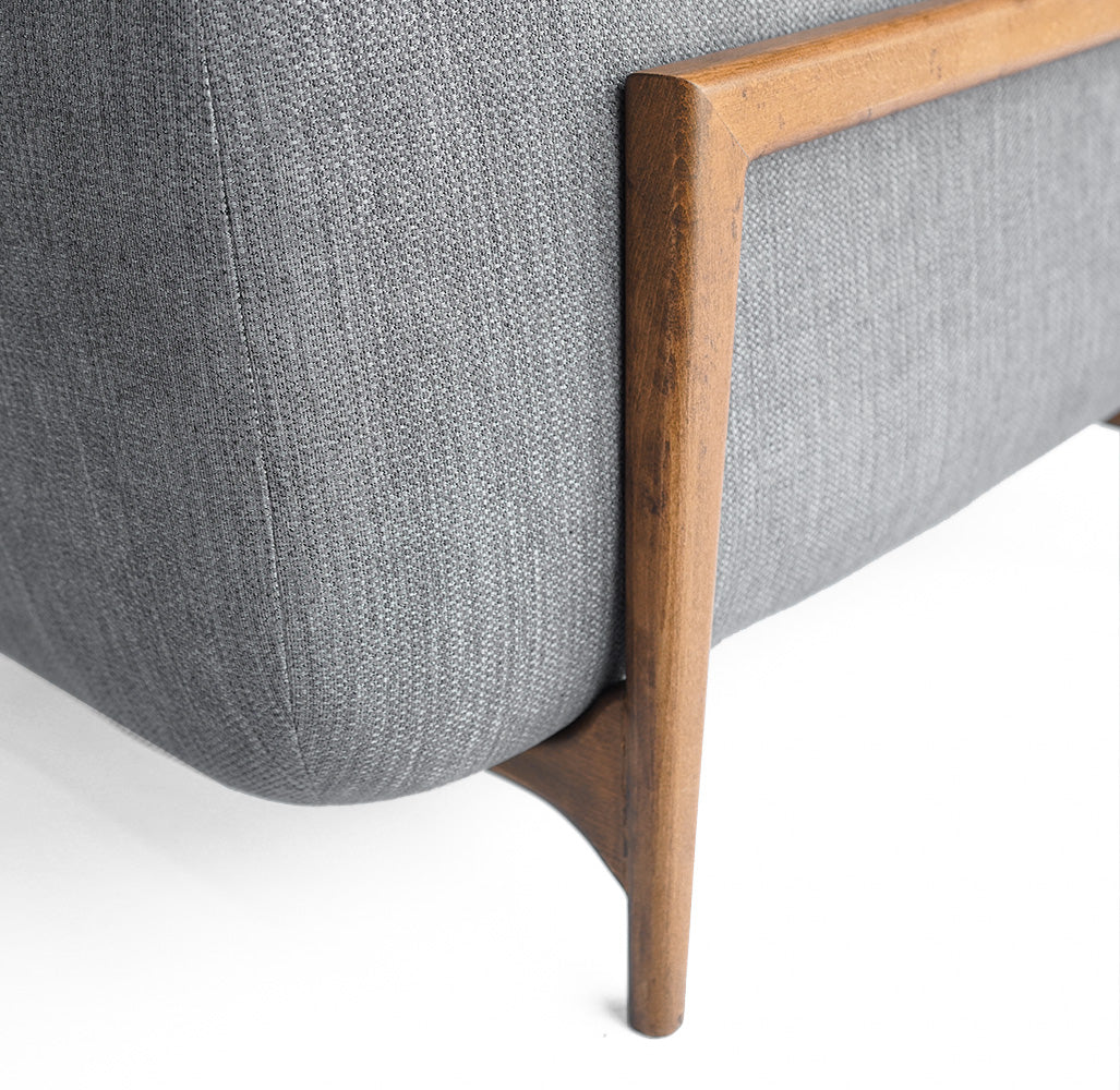 Grey Lucca Kristal Lounge Chair by Kristal Mobilya, displayed with a modern design and sleek upholstery.