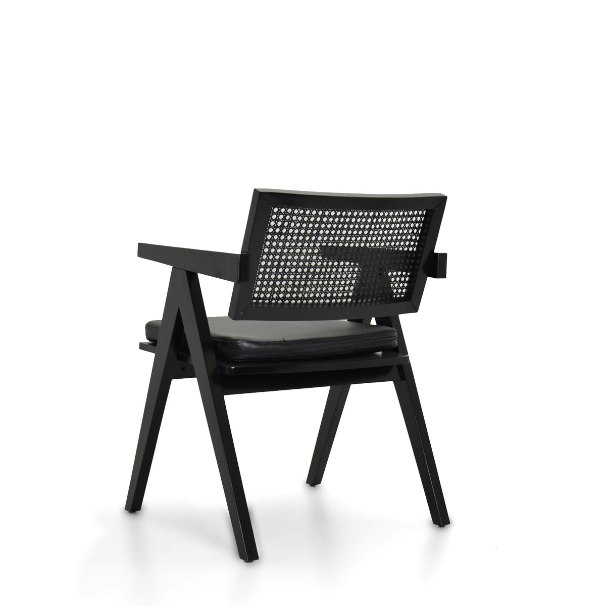 Black SANCREA Moes armchair with a cord design, featuring a modern and stylish chair for living room or office decor.