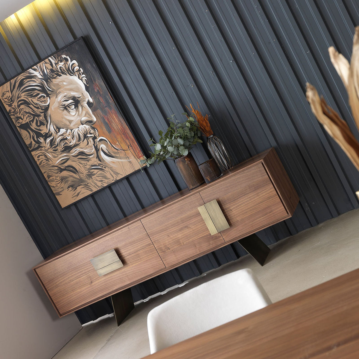 Display image of the Next Side Board Next002YAS by Homage Koltuk, showcasing its sleek wooden design and modern storage features.