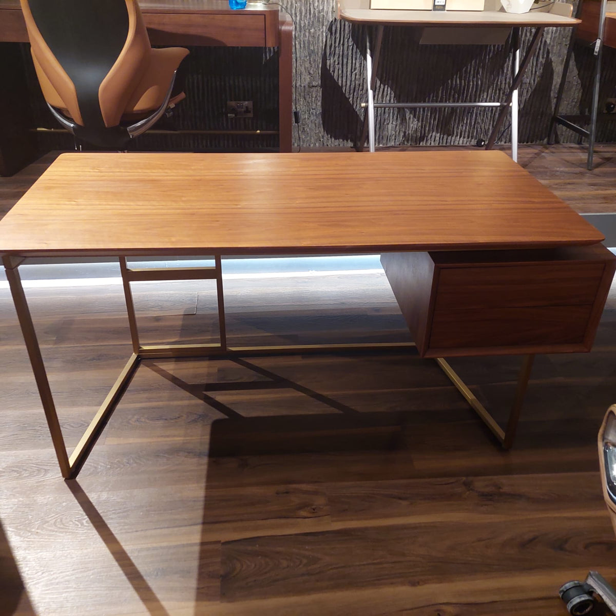 Display item of a Nord desk measuring 146 cm by Beacon Civil, shown as a sleek, modern office or home workspace piece.