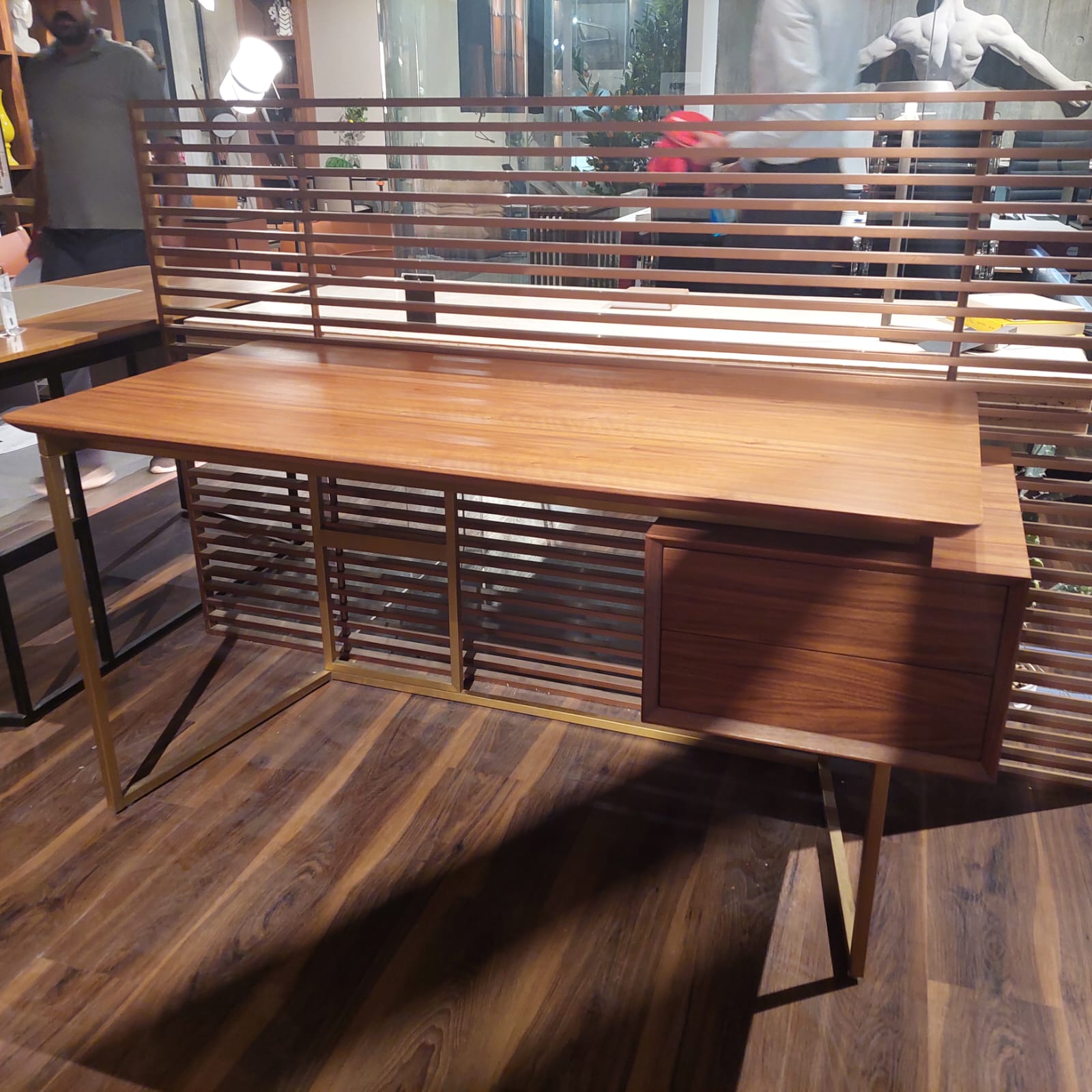 Beacon Civil Nord Desk 146 cm display item with sleek design, featuring a modern wooden surface and sturdy metal legs.