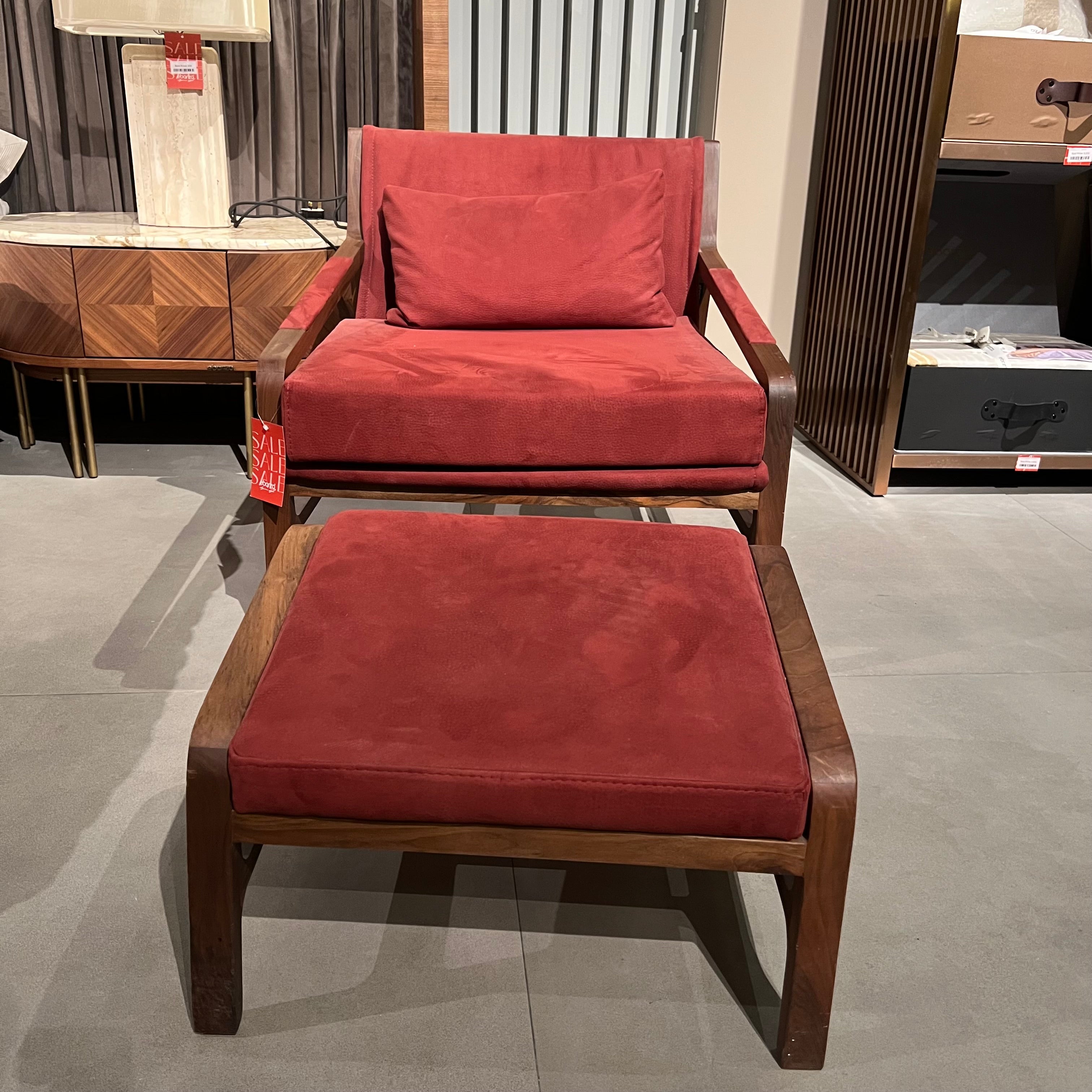 Display Item - Nordic Solid Wood Lounge Chair And Ottoman Nordic-001-R(Rose Berger)Nakheel - DISPLAY ITEM - ebarza Furniture UAE | Shop Modern Furniture in Abu Dhabi & Dubai - مفروشات ايبازرا في الامارات | تسوق اثاث عصري وديكورات مميزة في دبي وابوظبي