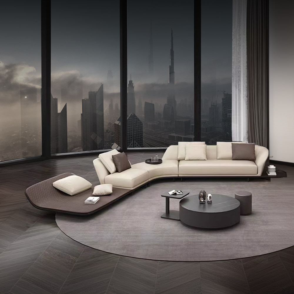 Display image of the BEACON NYON sofa ISF-2136, showcasing its modern design and plush upholstery in a showroom setting.