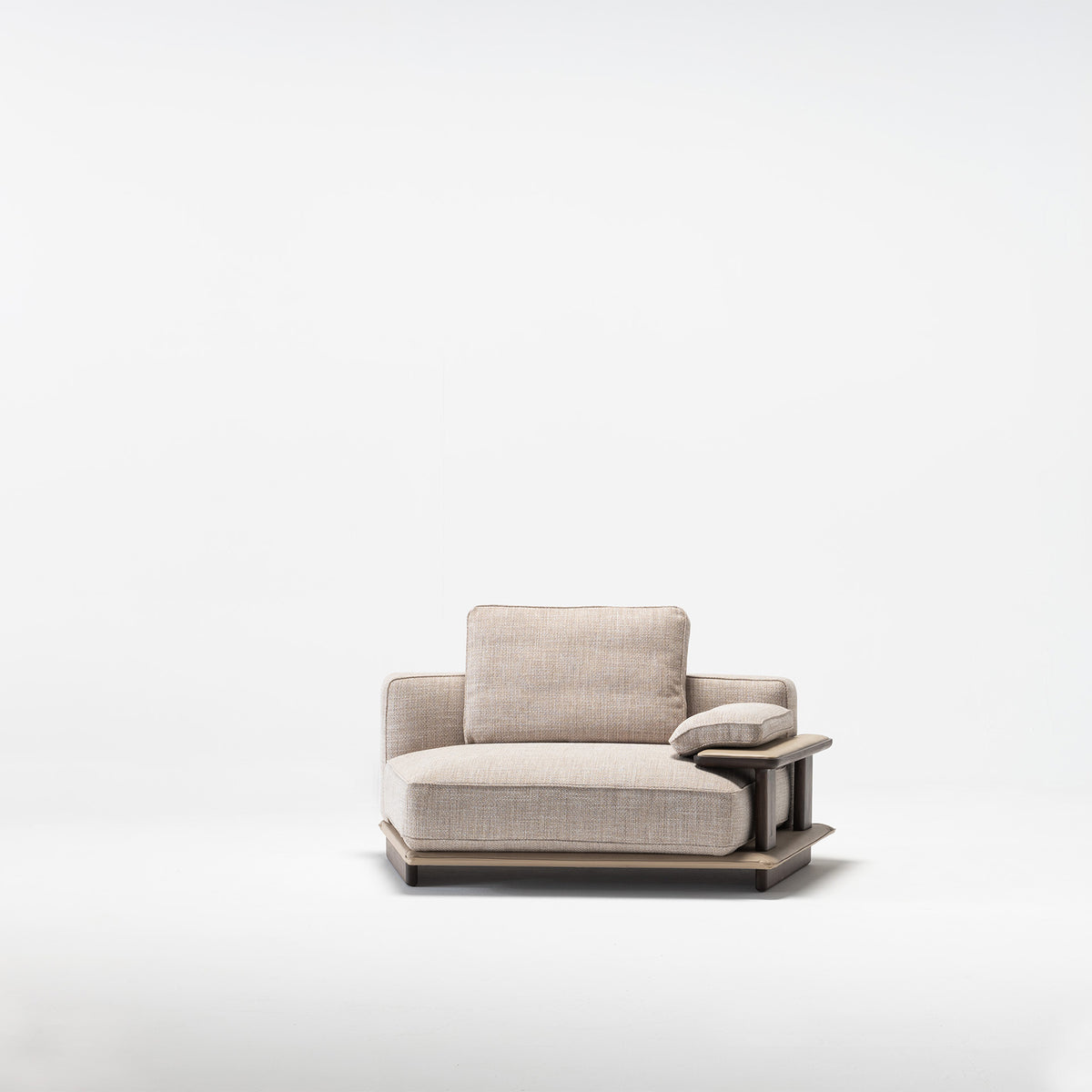 Display of the Odeon C module with right arm, 160cm, for Odeon sofa by HOMAGE KOLTUK, showcasing the sofa's modern design.