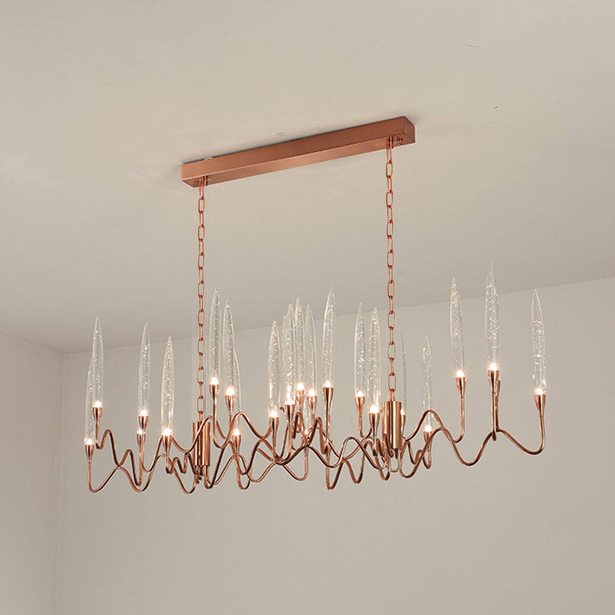 Display Item - Opus Long Chandelier Cy-New-091-Rg Nakheel - DISPLAY ITEM - ebarza Furniture UAE | Shop Modern Furniture in Abu Dhabi & Dubai - مفروشات ايبازرا في الامارات | تسوق اثاث عصري وديكورات مميزة في دبي وابوظبي