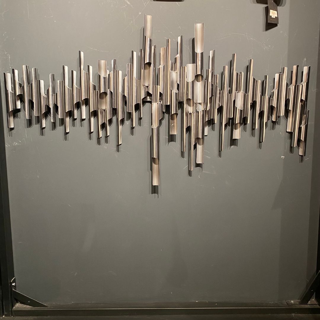 Display Item - Silver Tubes Handcrafted Stainless Steel Artwork Bg2020012 Nakheel - DISPLAY ITEM - ebarza Furniture UAE | Shop Modern Furniture in Abu Dhabi & Dubai - مفروشات ايبازرا في الامارات | تسوق اثاث عصري وديكورات مميزة في دبي وابوظبي