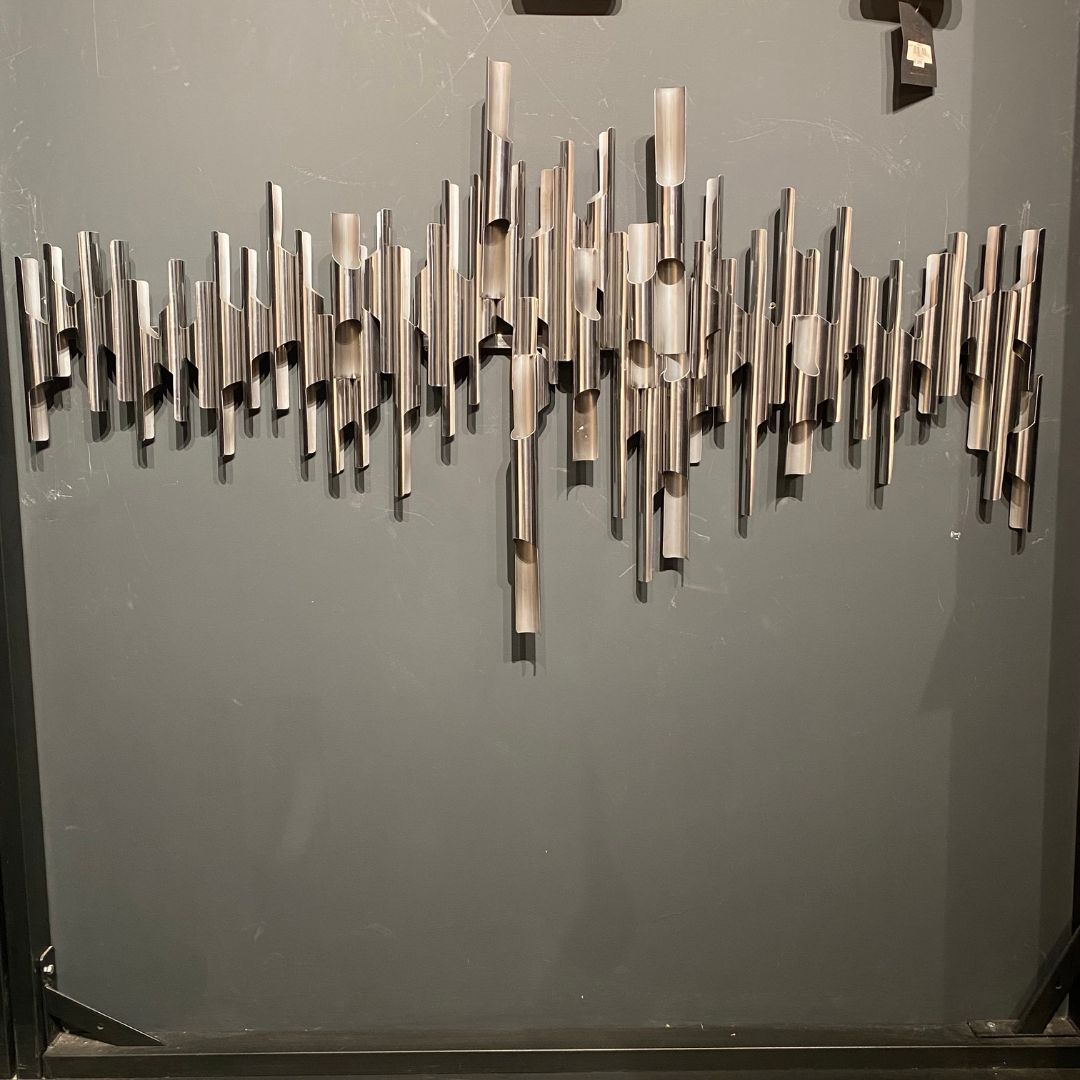 Display Item - Silver Tubes Handcrafted Stainless Steel Artwork Bg2020012 Nakheel - DISPLAY ITEM - ebarza Furniture UAE | Shop Modern Furniture in Abu Dhabi & Dubai - مفروشات ايبازرا في الامارات | تسوق اثاث عصري وديكورات مميزة في دبي وابوظبي