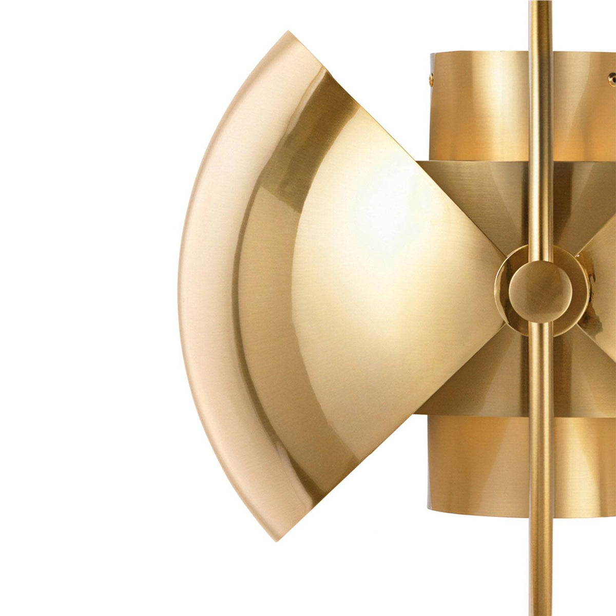 Display of the Skara Pendant Lamp by BEACON, featuring a modern design with a sleek, geometric shape in a display setting.