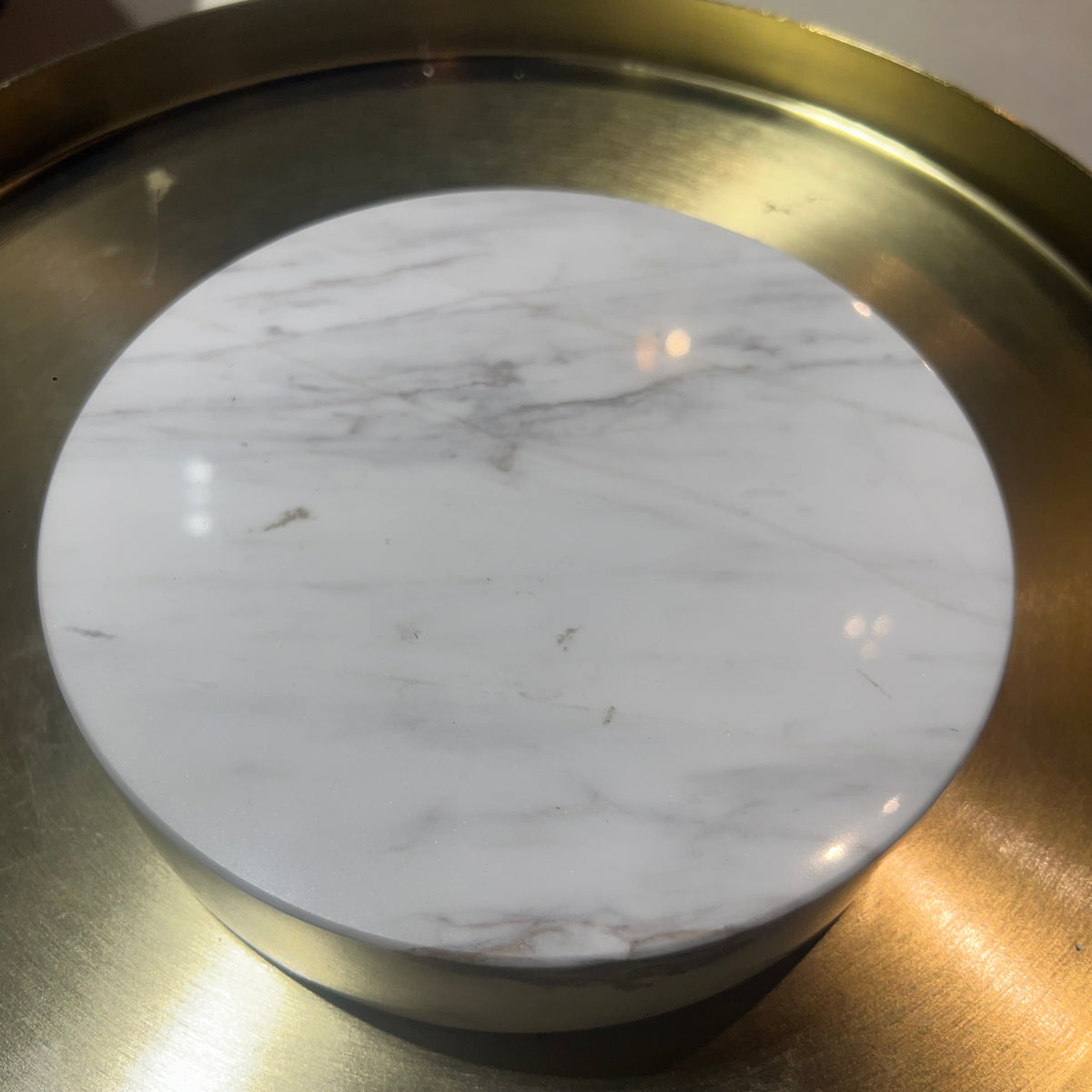 Display Item - Upsalla Solid Marble Side Table TG-260-Nakheel - DISPLAY ITEM - ebarza Furniture UAE | Shop Modern Furniture in Abu Dhabi & Dubai - مفروشات ايبازرا في الامارات | تسوق اثاث عصري وديكورات مميزة في دبي وابوظبي