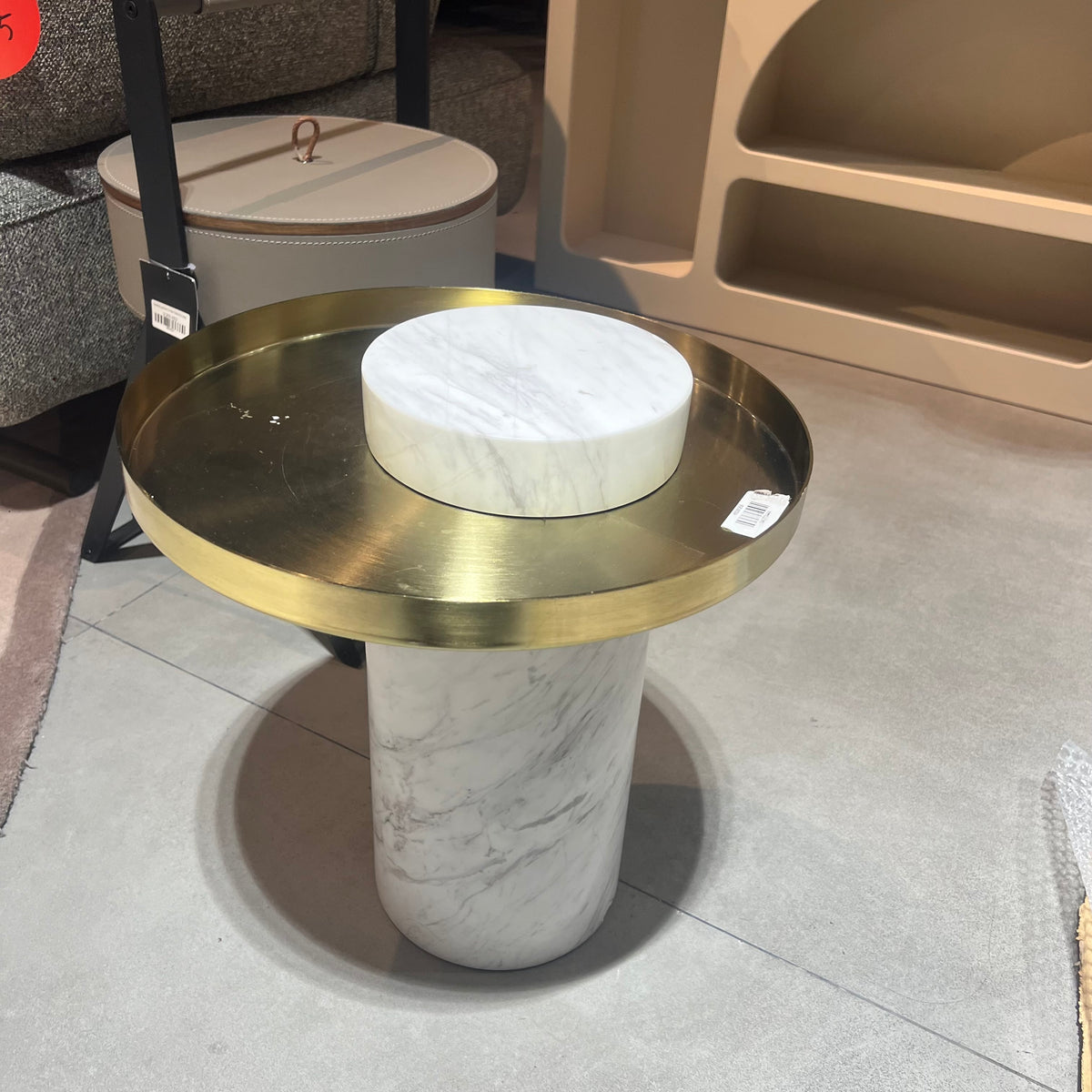 Display Item - Upsalla Solid Marble Side Table TG-260-Nakheel - DISPLAY ITEM - ebarza Furniture UAE | Shop Modern Furniture in Abu Dhabi & Dubai - مفروشات ايبازرا في الامارات | تسوق اثاث عصري وديكورات مميزة في دبي وابوظبي