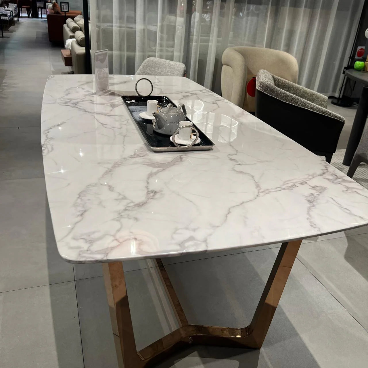 Display Item - Venice Faux Marble Dining Table Tg-282-Rg-NAKHEEL - DISPLAY ITEM - ebarza Furniture UAE | Shop Modern Furniture in Abu Dhabi & Dubai - مفروشات ايبازرا في الامارات | تسوق اثاث عصري وديكورات مميزة في دبي وابوظبي