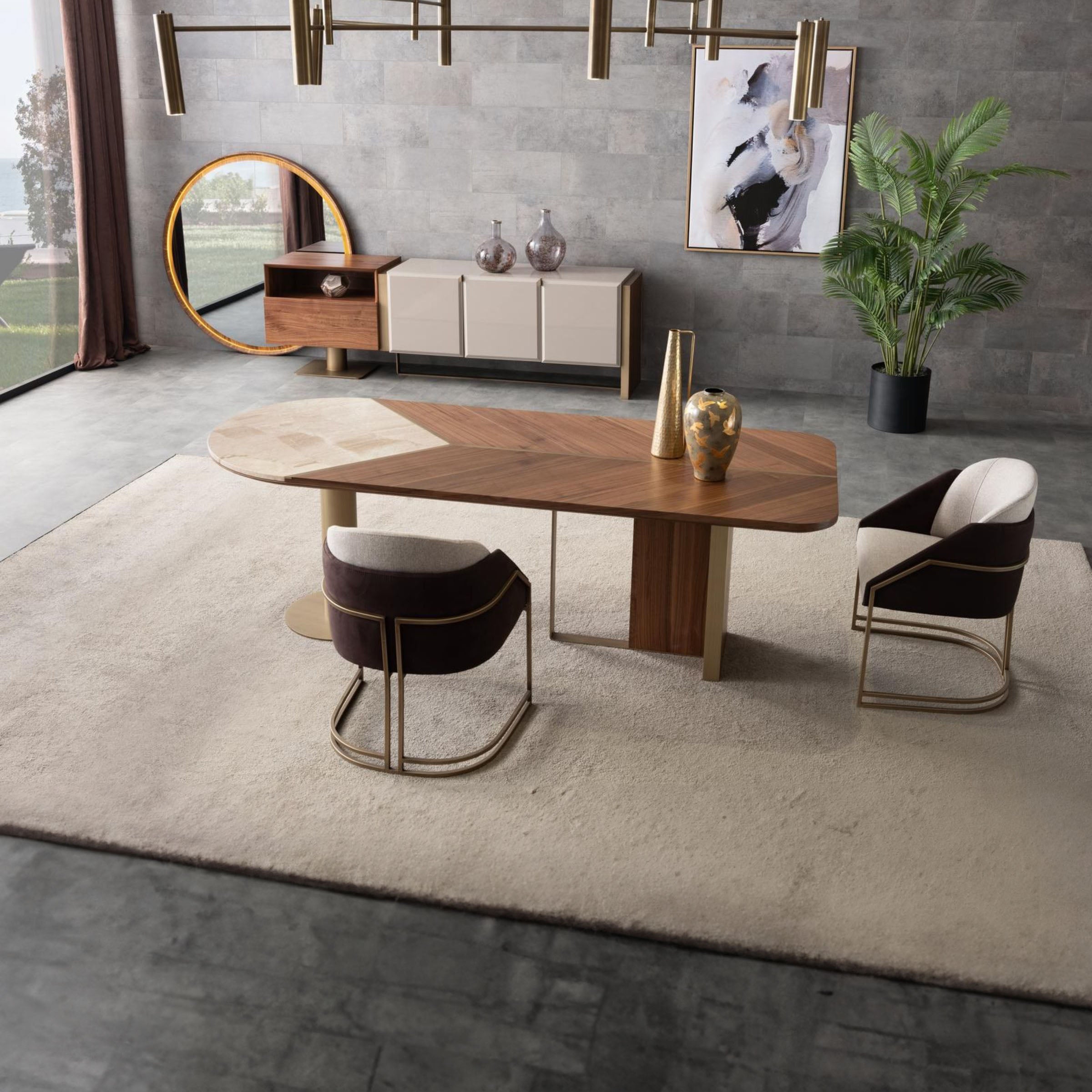 Wagon Dining Table Orxwgn-Dtable - Dining Tables - ebarza Furniture UAE | Shop Modern Furniture in Abu Dhabi & Dubai - مفروشات ايبازرا في الامارات | تسوق اثاث عصري وديكورات مميزة في دبي وابوظبي