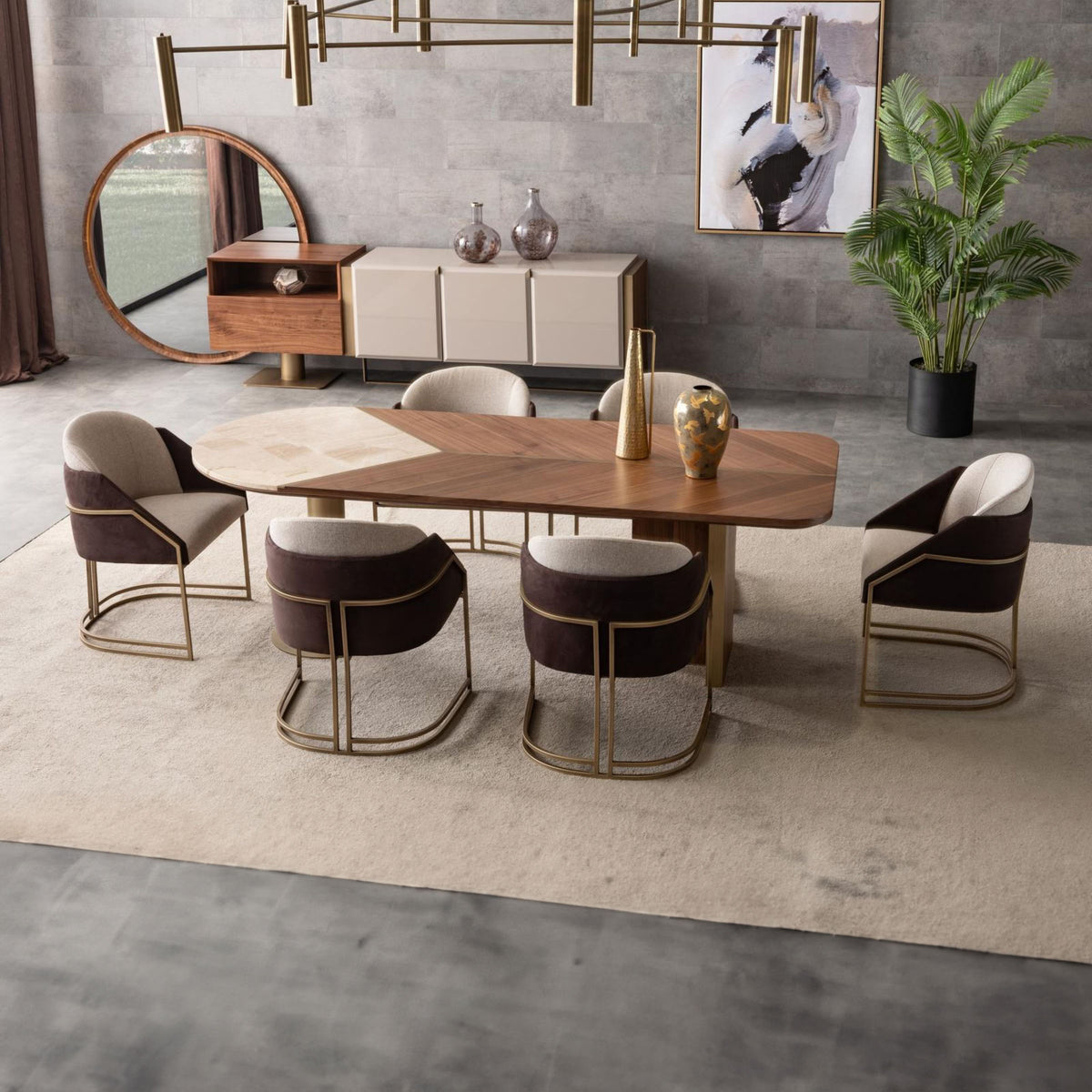 Display image of ORIX Wagon Dining Table in AS IS condition, showcasing the rustic wooden surface and sturdy metal legs.