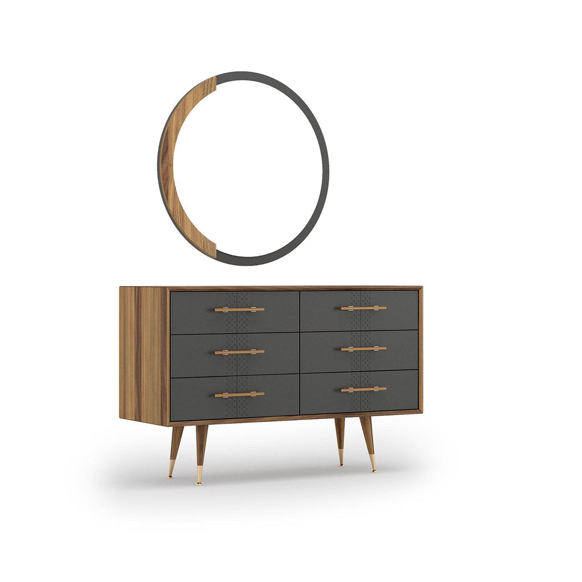 Display piece of the Alvin full bed set by Nills Furniture Design, showcasing the bedroom bed with headboard and bedding.