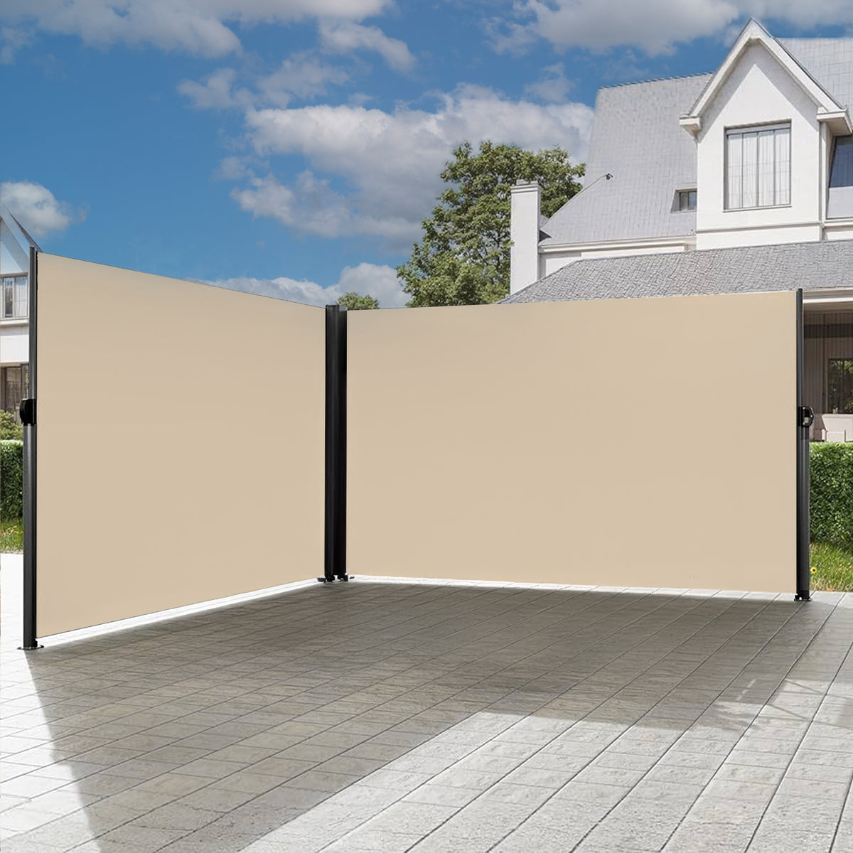 Double Side Awning 1830 by BEACON, a partition with fabric and frame visible in the image.