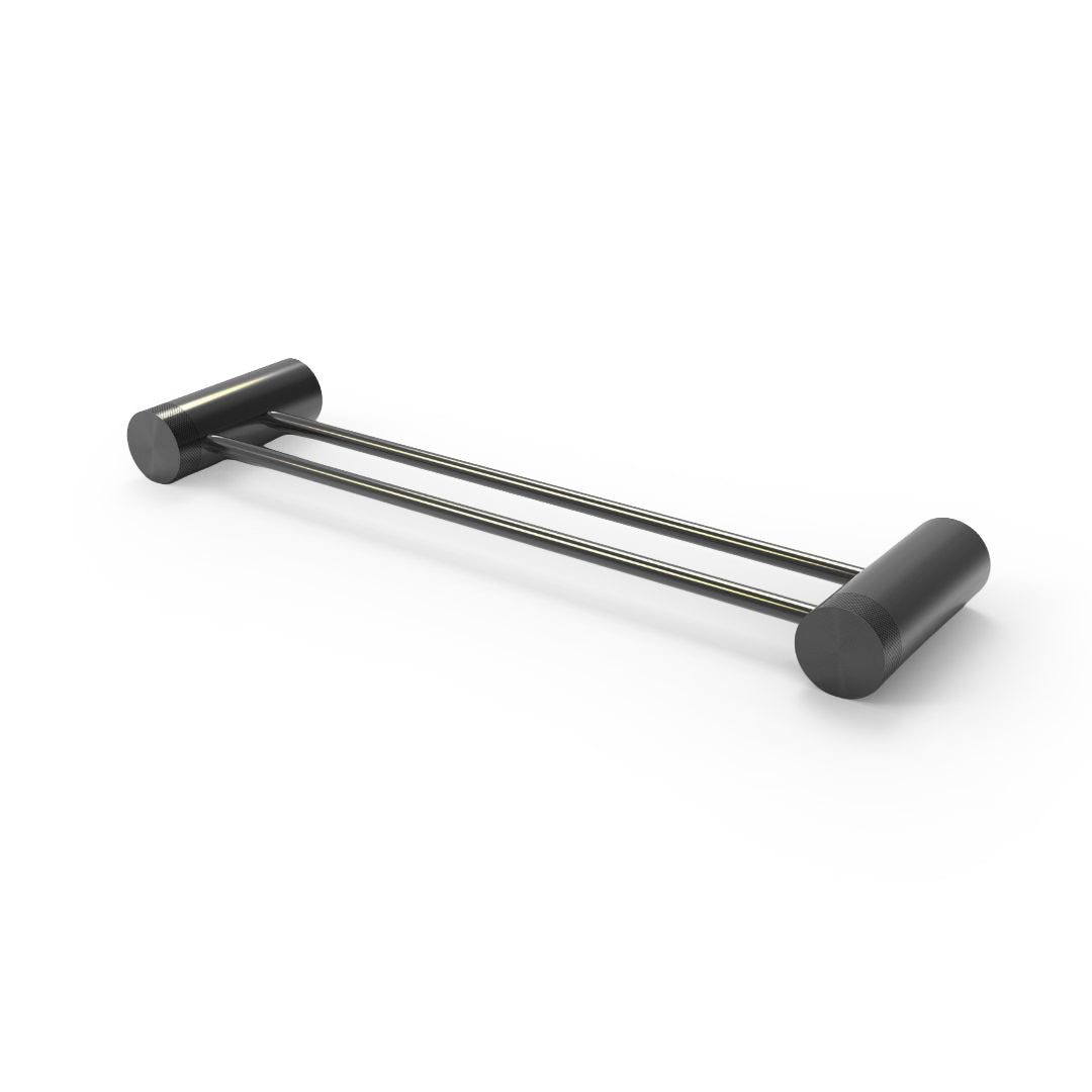 Double 60cm towel bar by BEACON, bathroom accessory in polished finish, mounted on wall for towels.