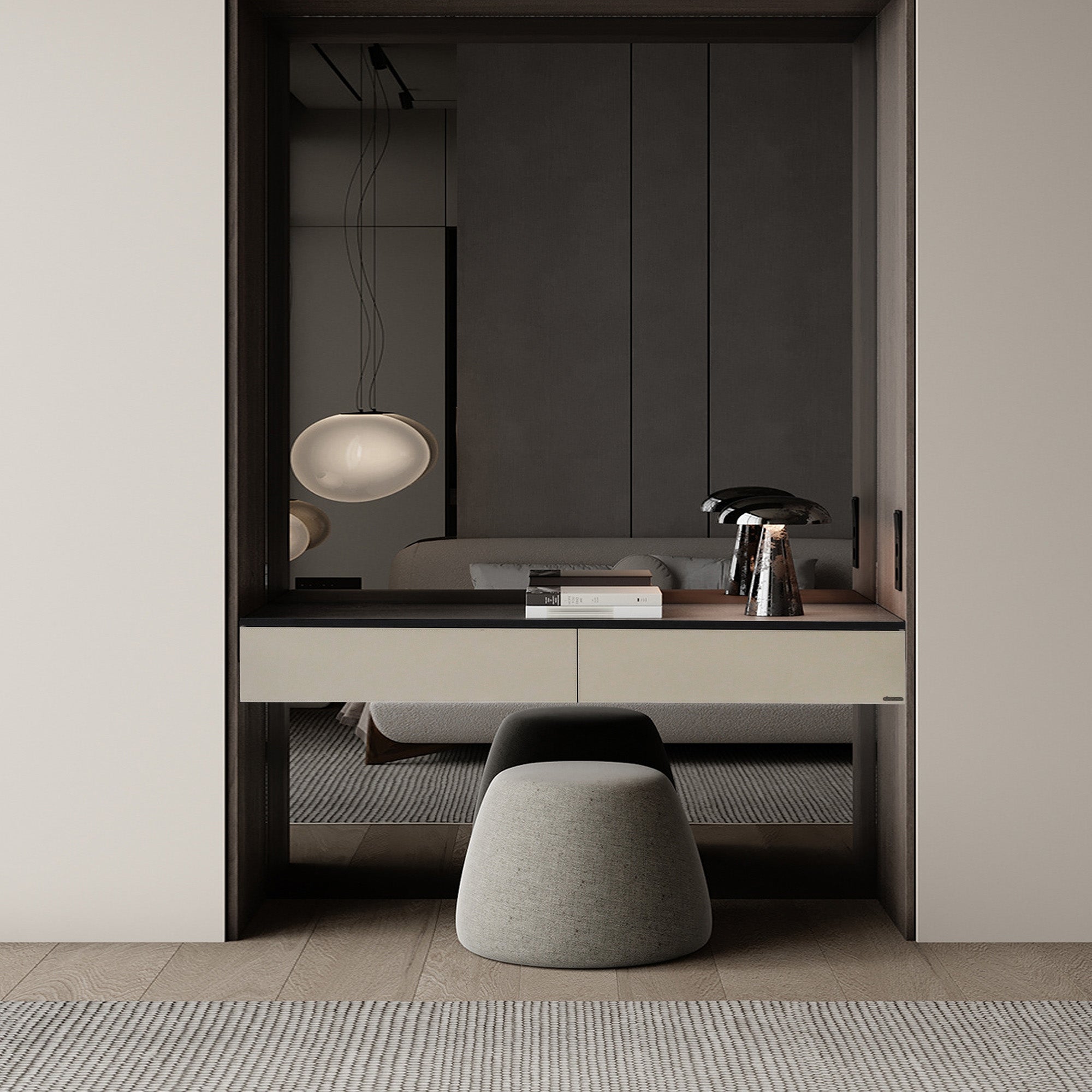 Suspended / Hanged Modular Wall Unit / Dresser / TV Unit 160CM MLL-CUS01-M5 Beige - Storage/TV Unites - ebarza Furniture UAE | Shop Modern Furniture in Abu Dhabi & Dubai - مفروشات ايبازرا في الامارات | تسوق اثاث عصري وديكورات مميزة في دبي وابوظبي