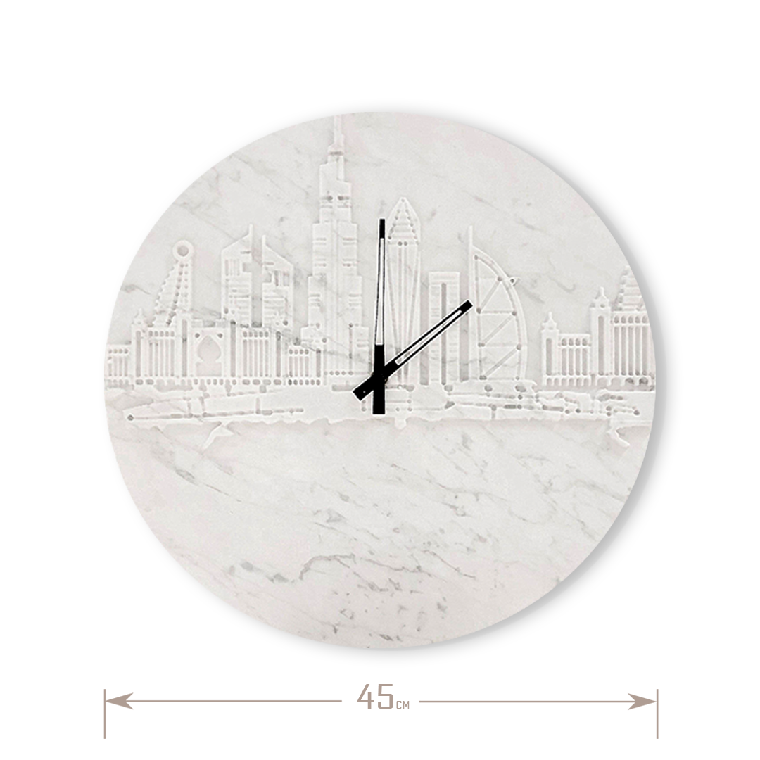 Dubai Natural Marble Clock Sc001 - Clocks - ebarza Furniture UAE | Shop Modern Furniture in Abu Dhabi & Dubai - مفروشات ايبازرا في الامارات | تسوق اثاث عصري وديكورات مميزة في دبي وابوظبي