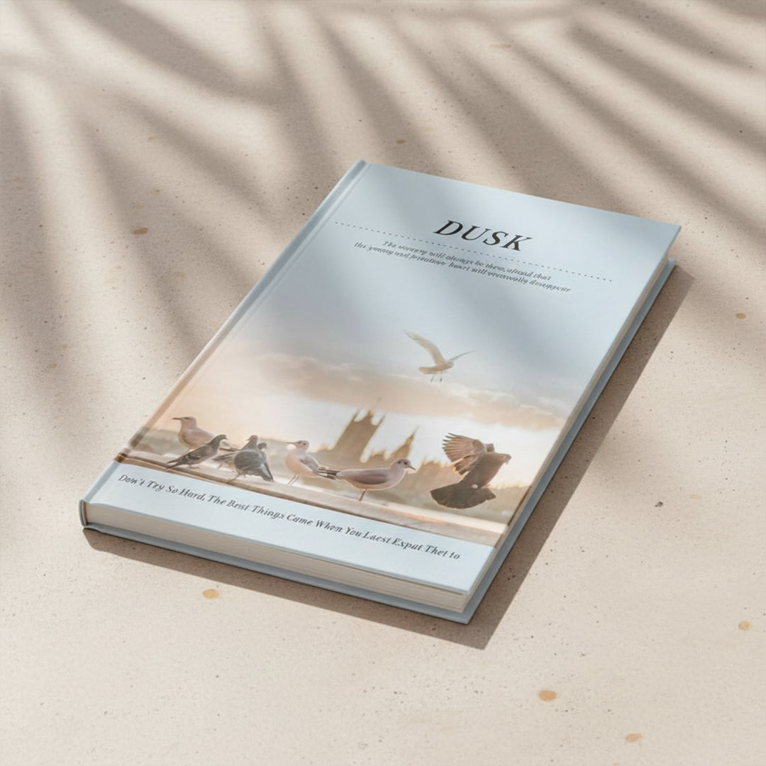 DUSK decorative book by BEACON, FY-12, featuring textured cover and vintage-inspired design for home decor.
