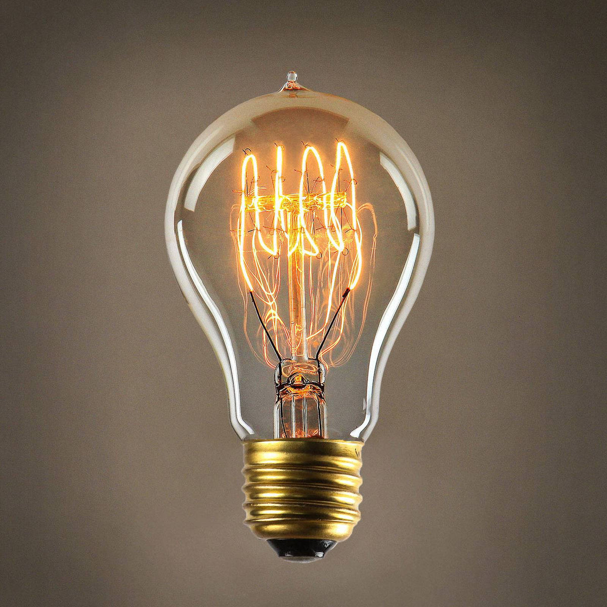 E27 Edison-style A19 light bulbs by BEACON (GYDG) with clear glass and vintage filament design for warm illumination.