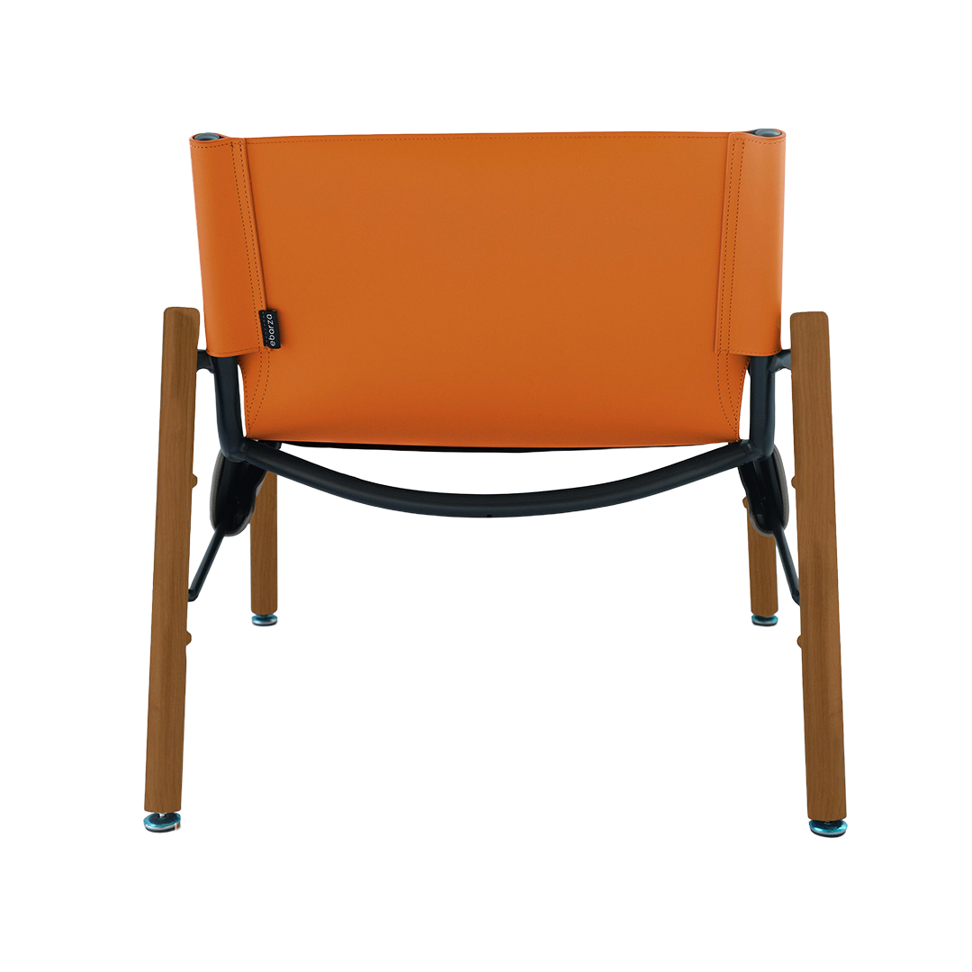Orange Saddle Leather Lounge Chair LC027 - Lounge Chairs - ebarza Furniture UAE | Shop Modern Furniture in Abu Dhabi & Dubai - مفروشات ايبازرا في الامارات | تسوق اثاث عصري وديكورات مميزة في دبي وابوظبي