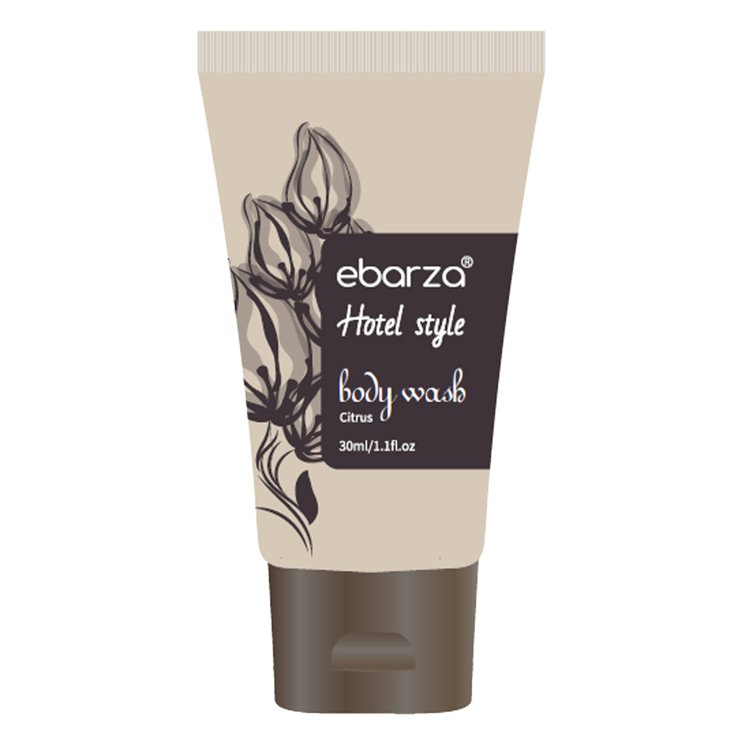 Ebarza Grapefruit Body Wash in 30ml bottle, featuring fresh grapefruit scent and gentle cleansing formula.