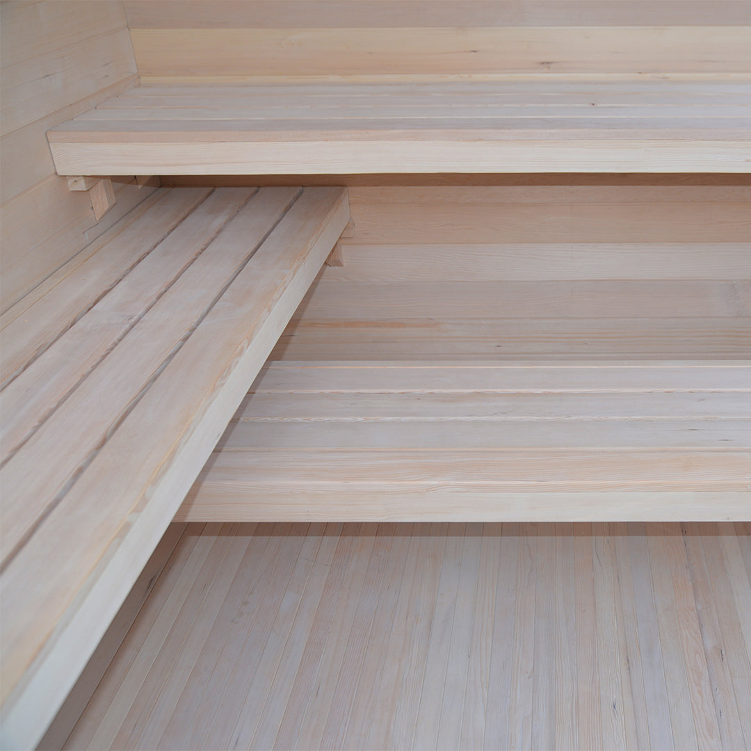 BEACON EBARZA Sauna Room LM-T03B with wooden interior and glass door, designed for home wellness and relaxation.