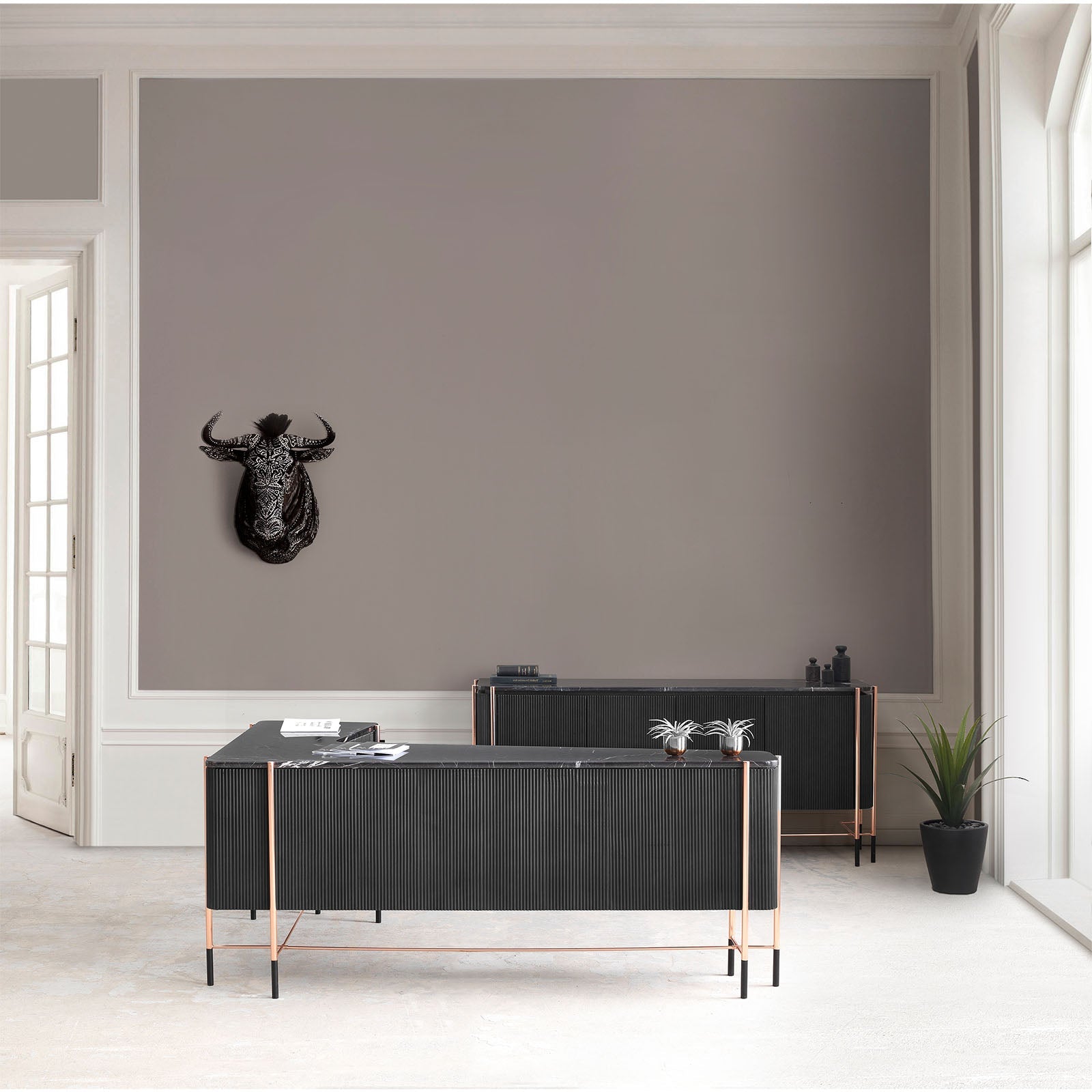 Dali Sideboard with Marble Top Dali-Side - Sideboards - ebarza Furniture UAE | Shop Modern Furniture in Abu Dhabi & Dubai - مفروشات ايبازرا في الامارات | تسوق اثاث عصري وديكورات مميزة في دبي وابوظبي
