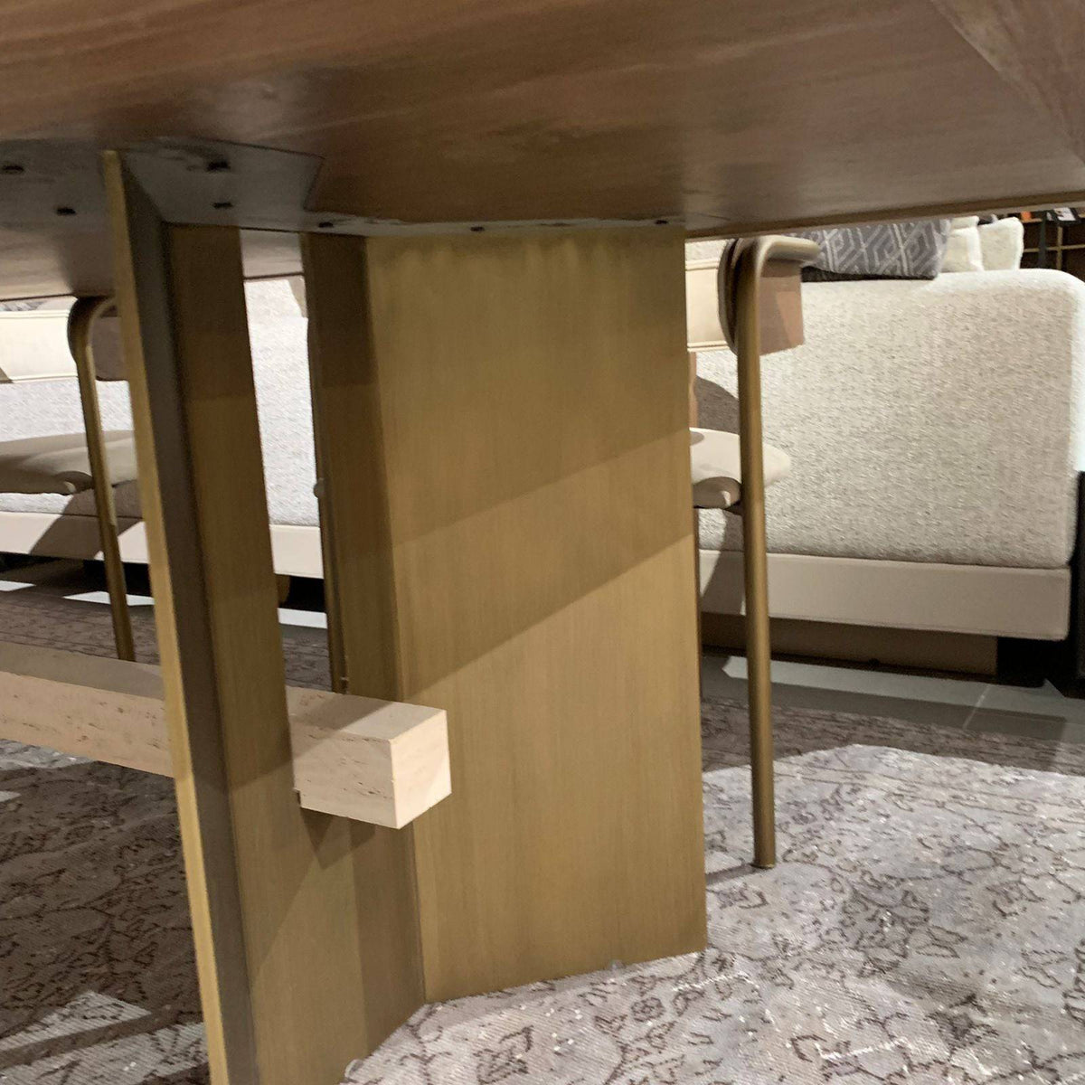 Edessa dining table by HOMAGE KOLTUK with marble legs, modern wood tabletop, ideal for contemporary dining rooms.